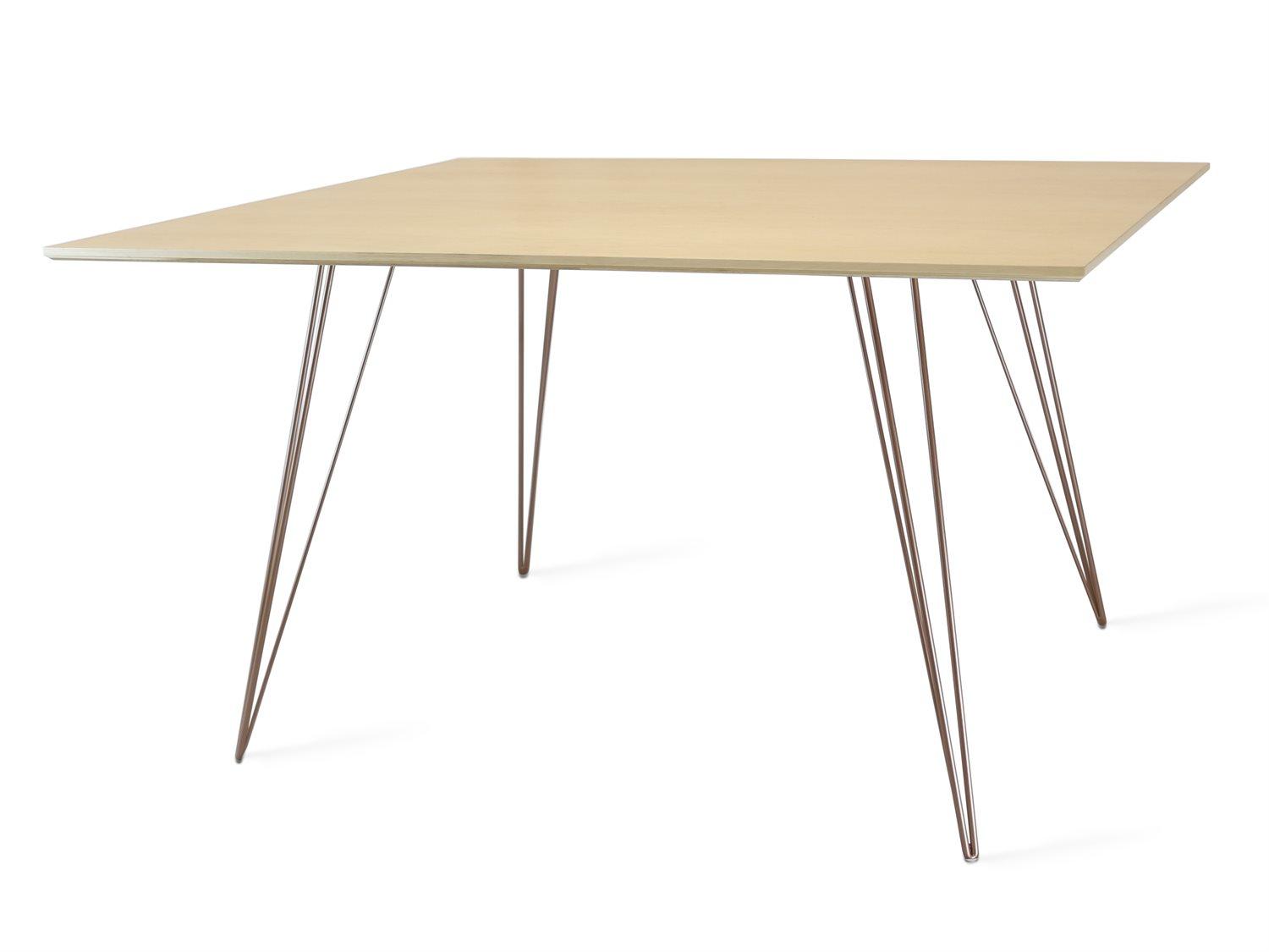 Tronk Design Williams Table Collection Rectangular Wood Rose Copper Dining