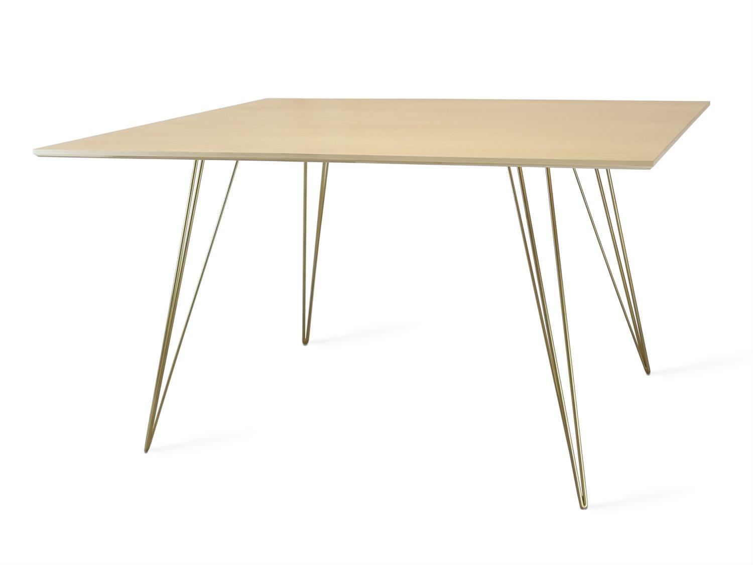 Tronk Design Williams Table Collection Rectangular Wood Brassy Gold Dining
