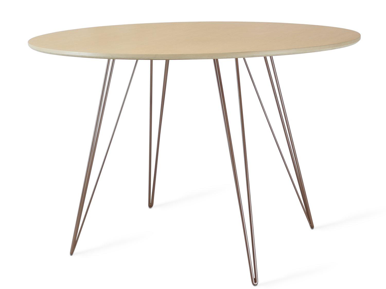 Tronk Design Williams Table Collection Oval Wood Rose Copper Dining