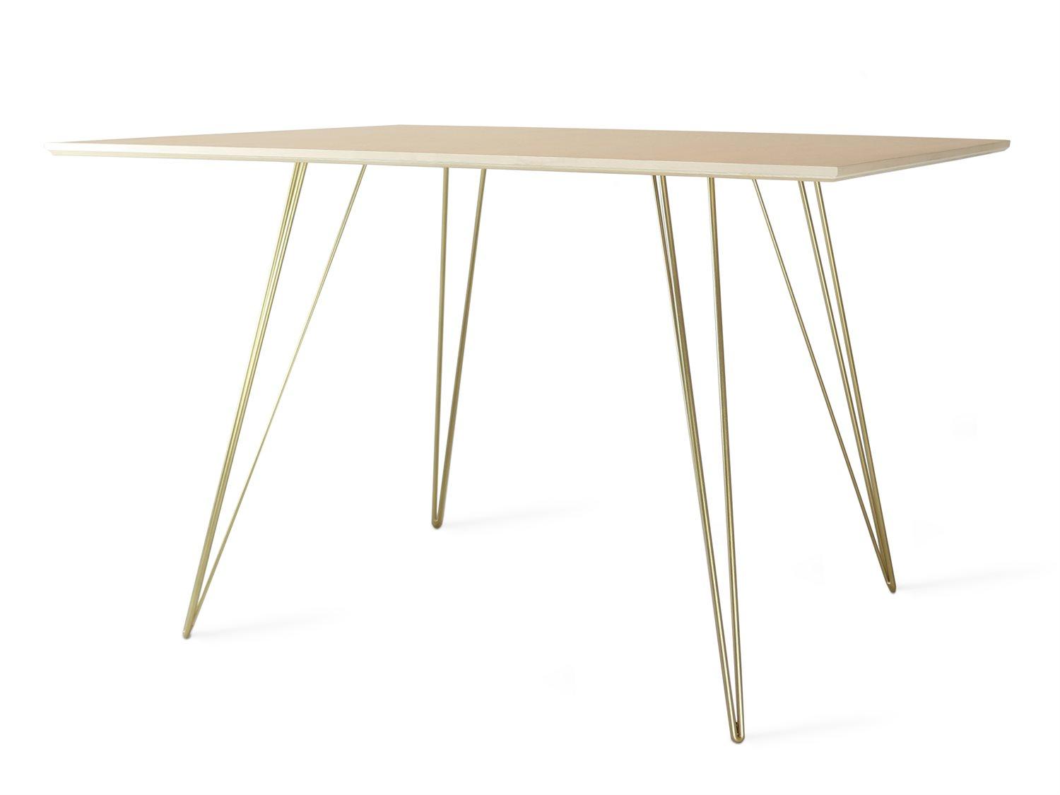Tronk Design Williams Table Collection Rectangular Wood Brassy Gold Dining