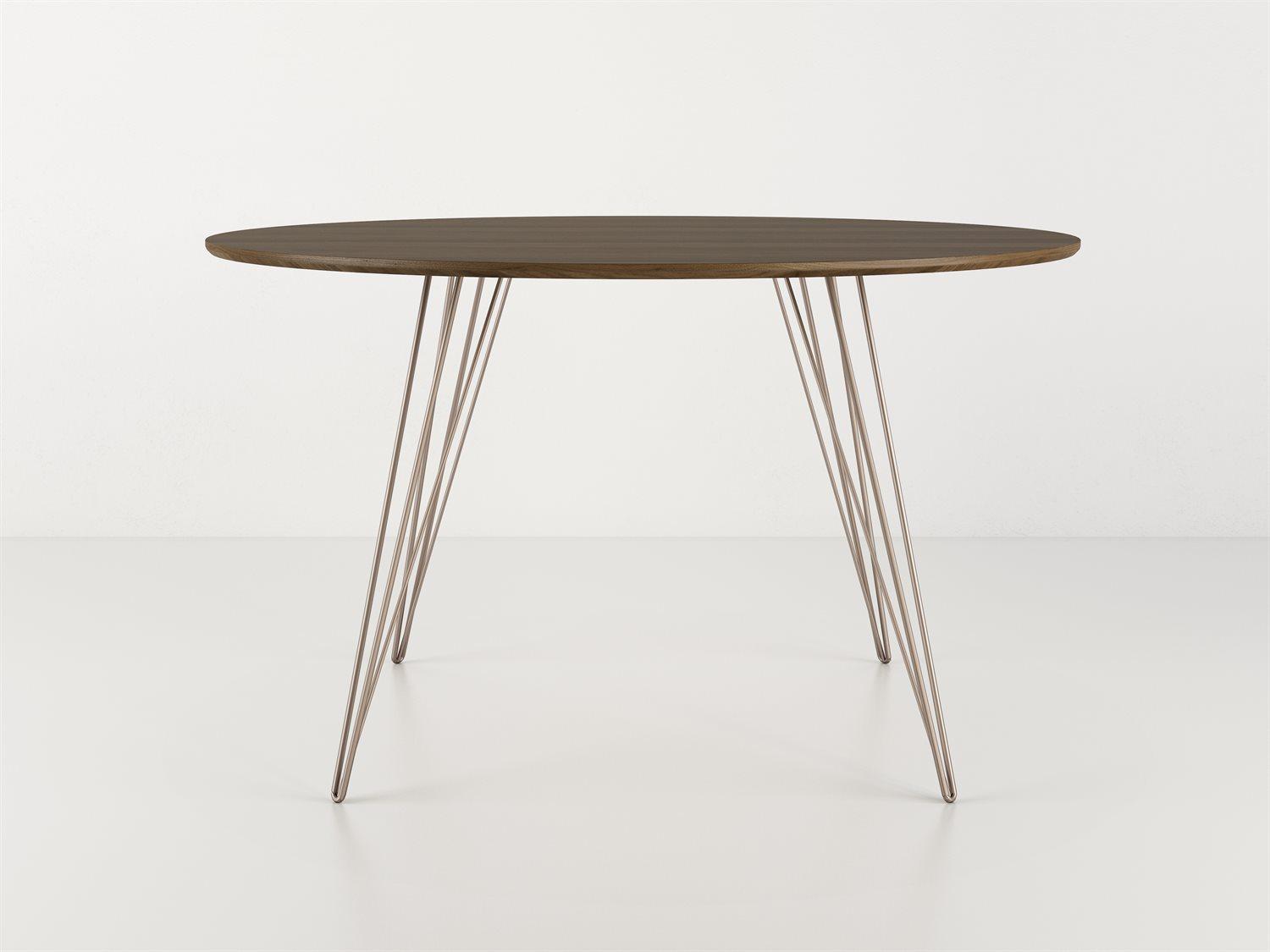 Tronk Design Williams Table Collection Round Wood Rose Copper Dining