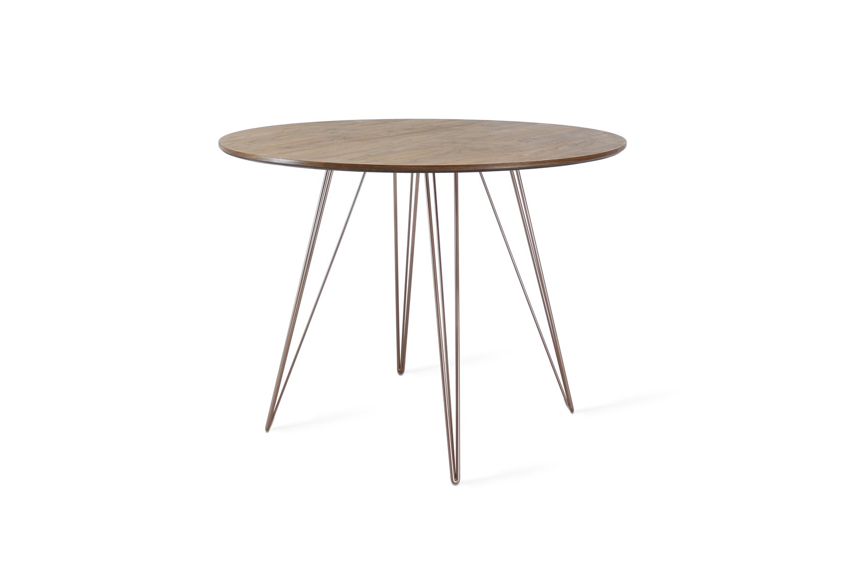 Tronk Design Williams Table Collection Round Wood Rose Copper Dining