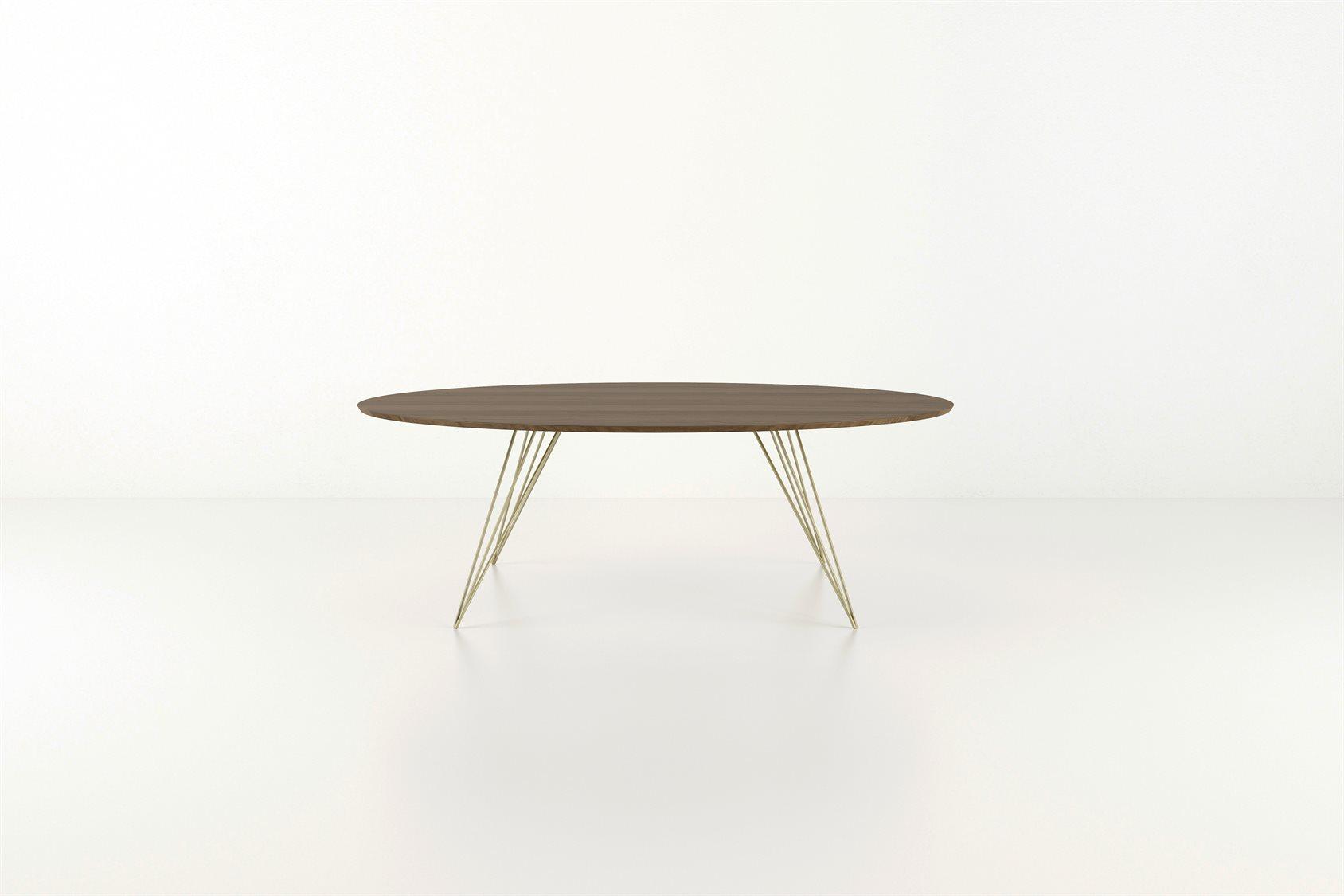 Tronk Design Williams Table Collection Oval Wood Brassy Gold Dining