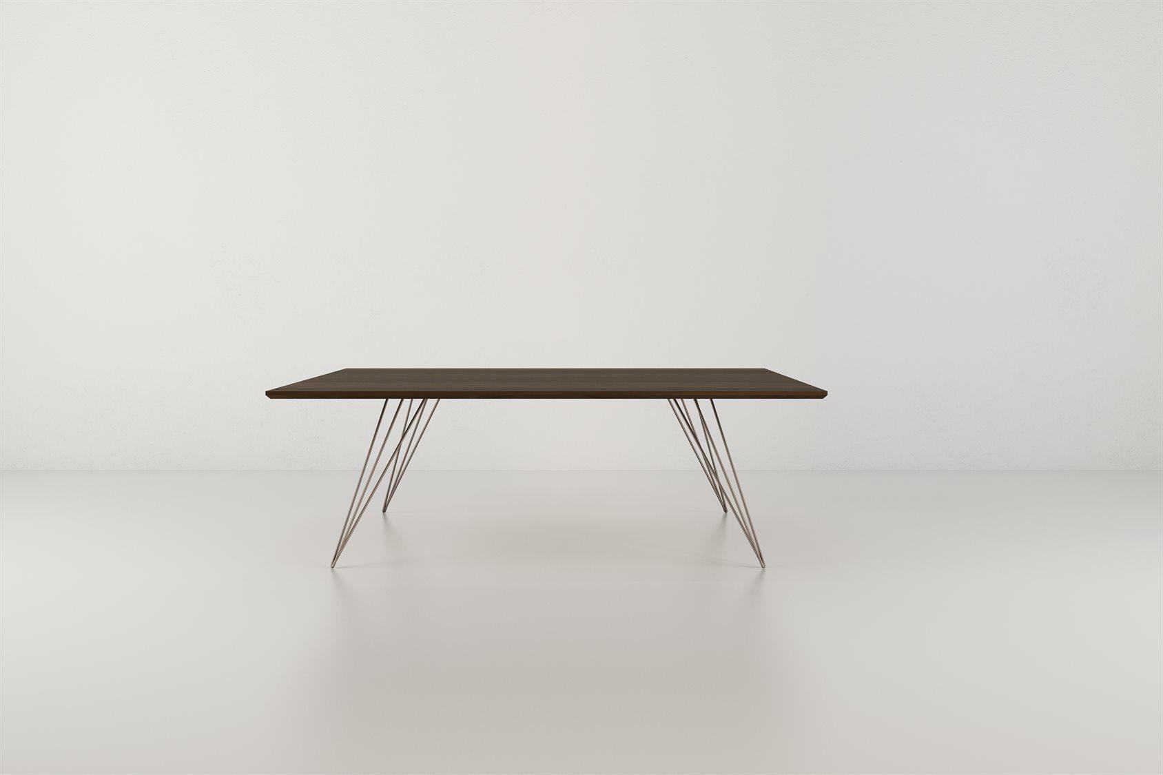 Tronk Design Williams Table Collection Rectangular Wood Rose Copper Dining