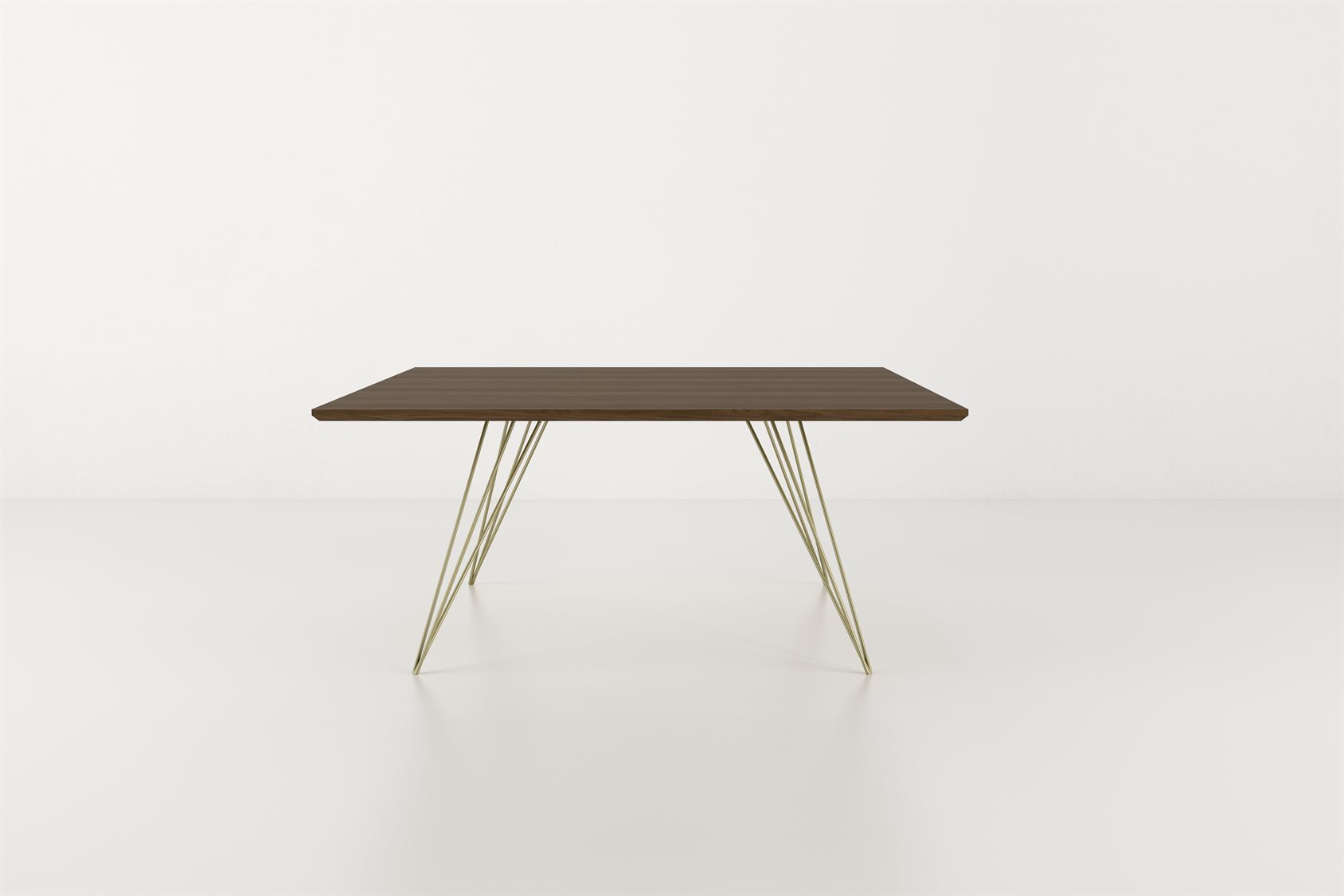 Tronk Design Williams Table Collection Square Wood Brassy Gold Dining