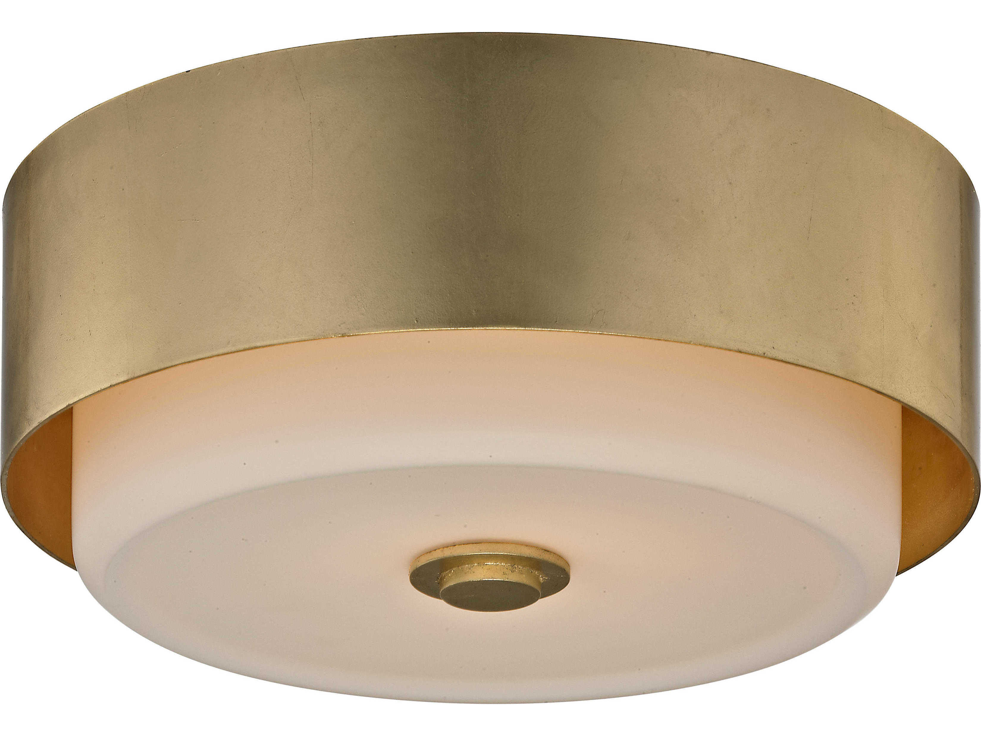 Troy Lighting Allure 2-Light Gold Leaf Drum Flush Mount