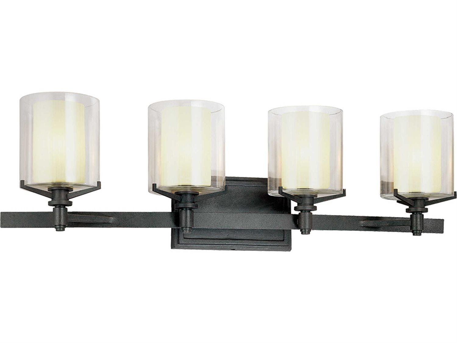Troy Lighting Arcadia 4-Light French Iron Black Vanity Light