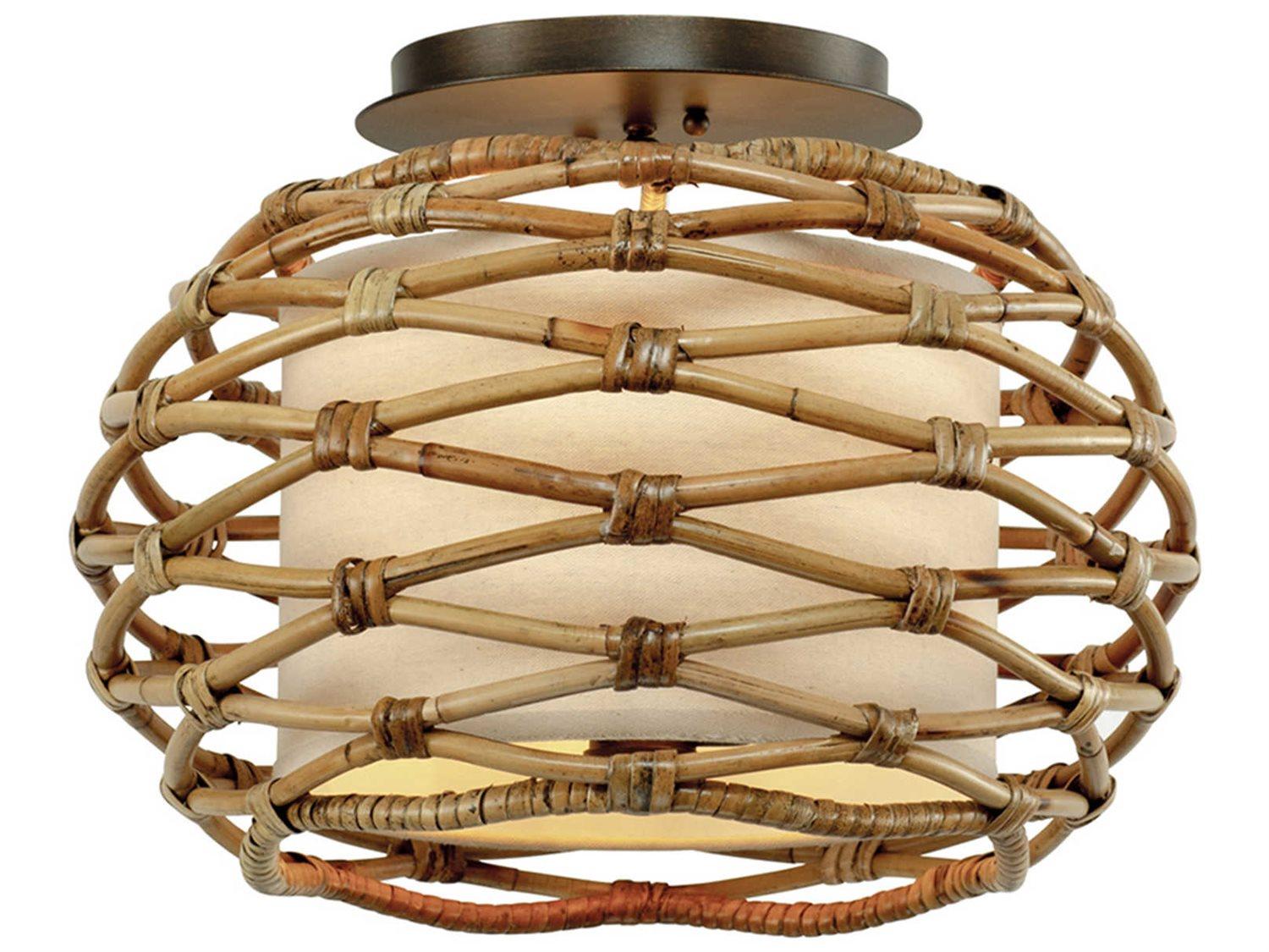 Troy Lighting Balboa 3-Light Bronze Drum Globe Flush Mount
