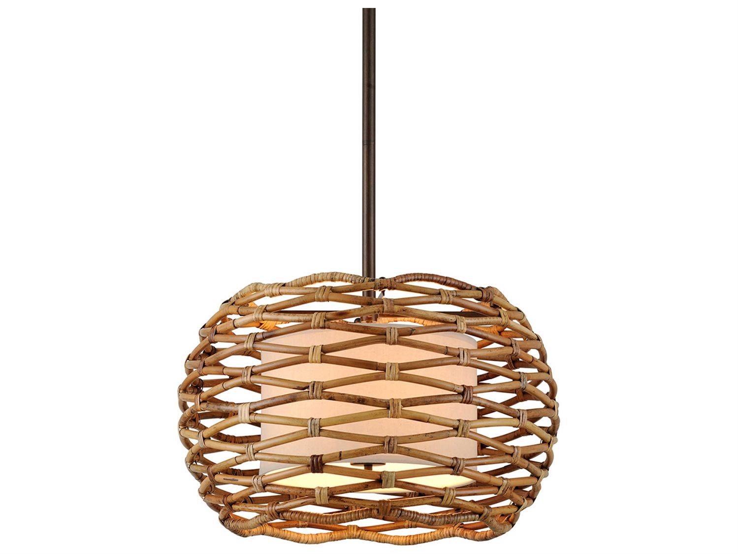 Troy Lighting Balboa 6-Light Bronze Natural Brown Drum Globe Pendant