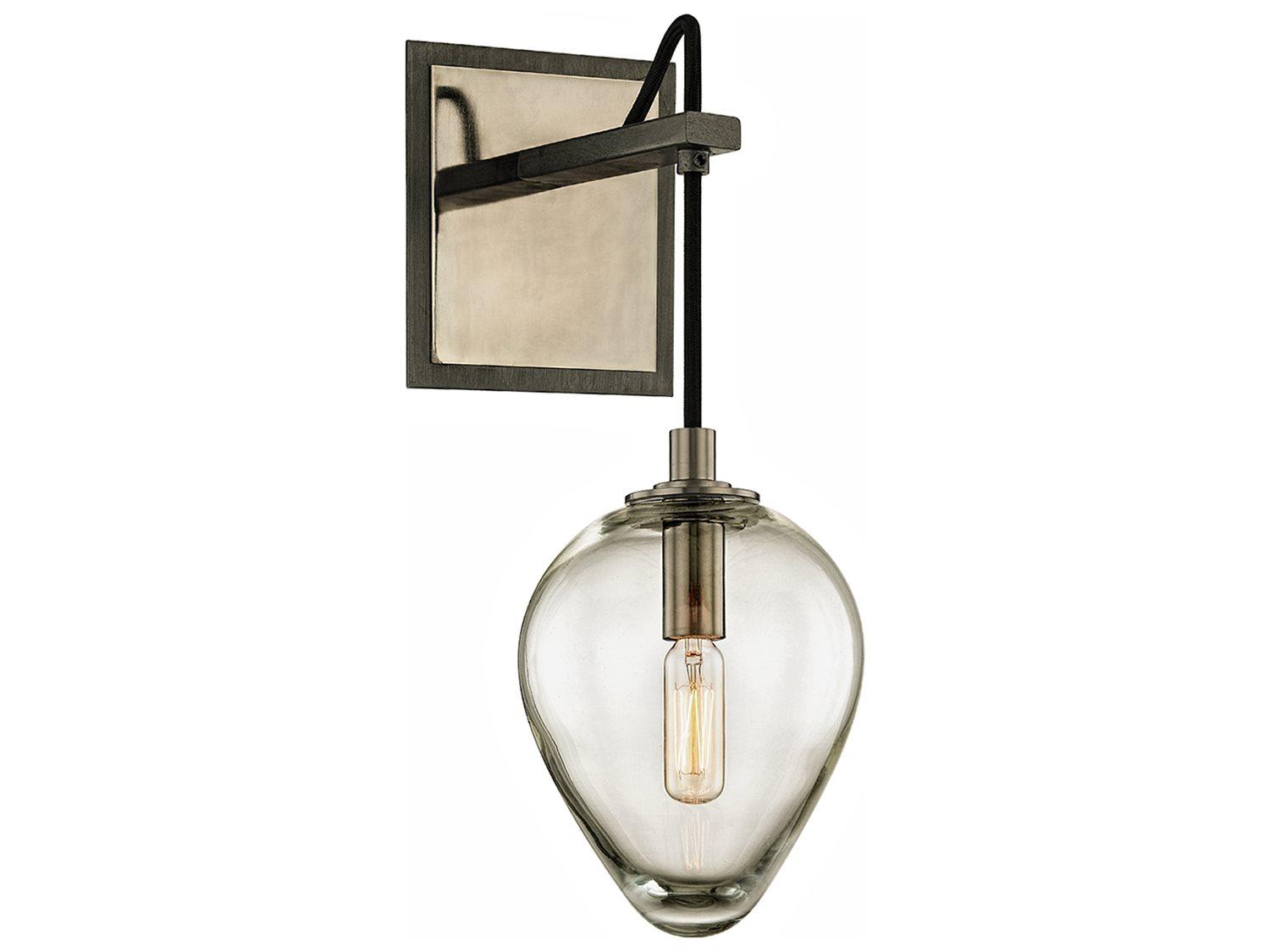 Troy Lighting Brixton 1-Light Gunmetal Glass Wall Sconce
