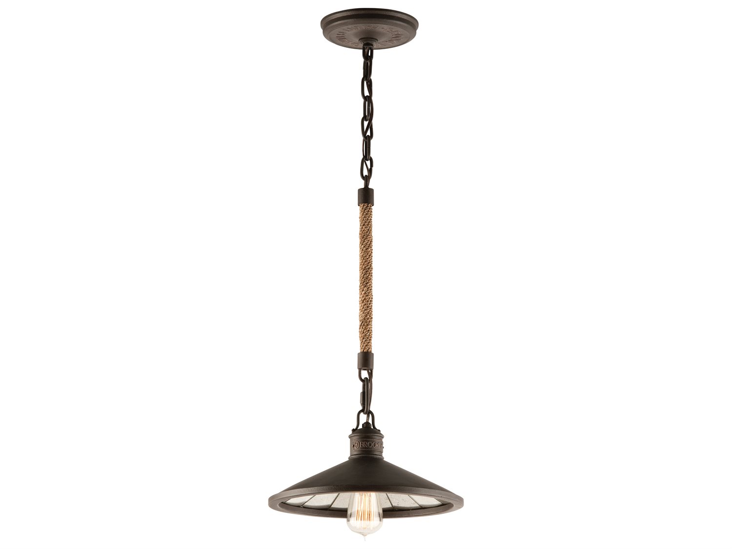 Troy Lighting Brooklyn 1-Light Bronze Mini Pendant