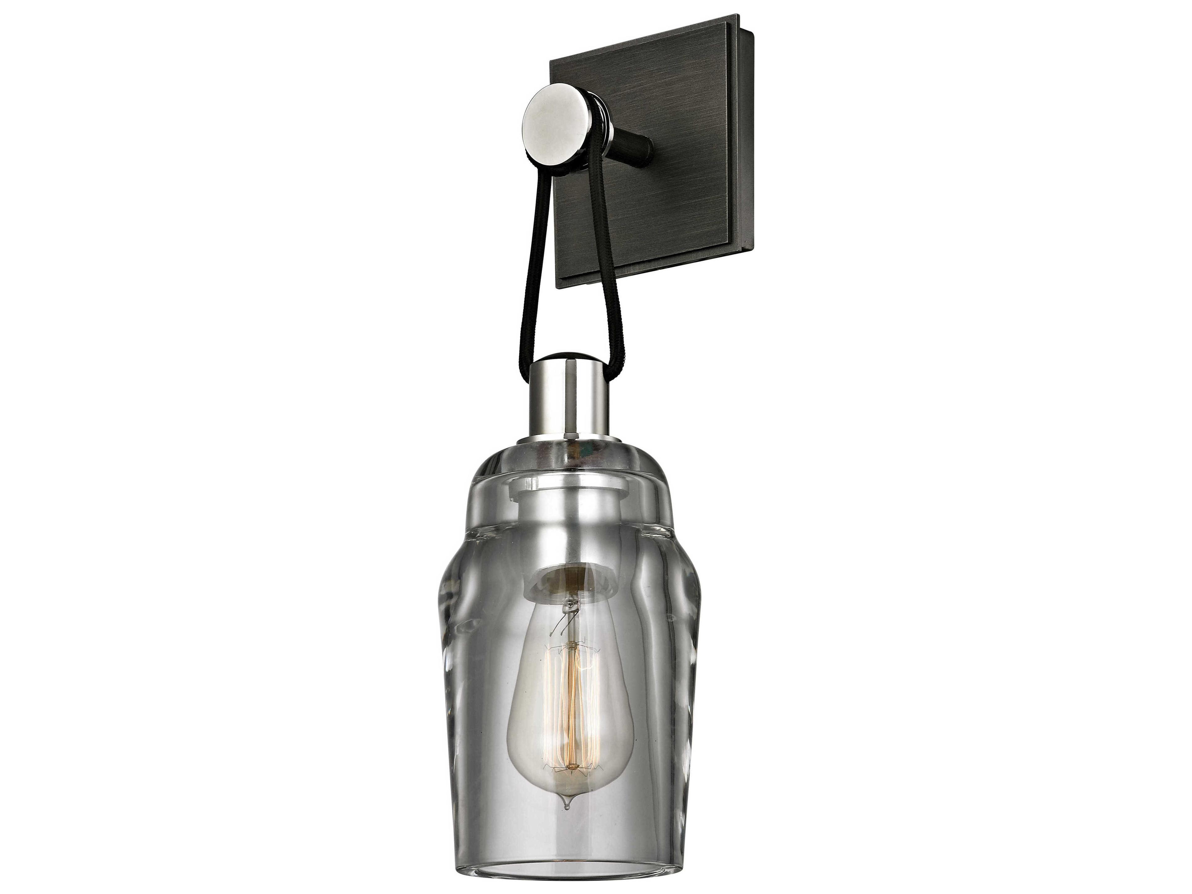 Troy Lighting Citizen 1-Light Graphite Gray Glass Wall Sconce
