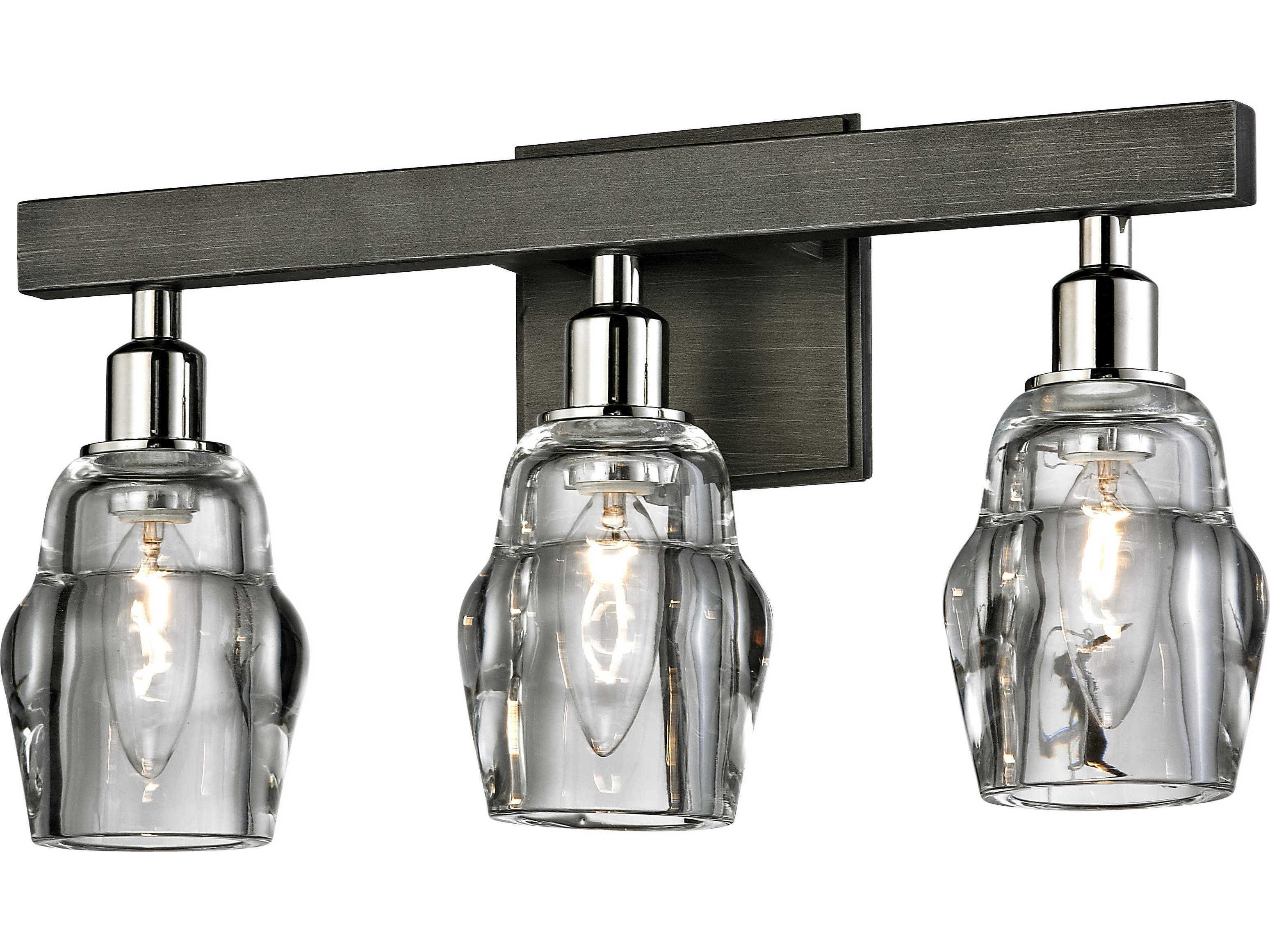 Troy Lighting Citizen 3-Light Graphite Gray Glass Vanity Light