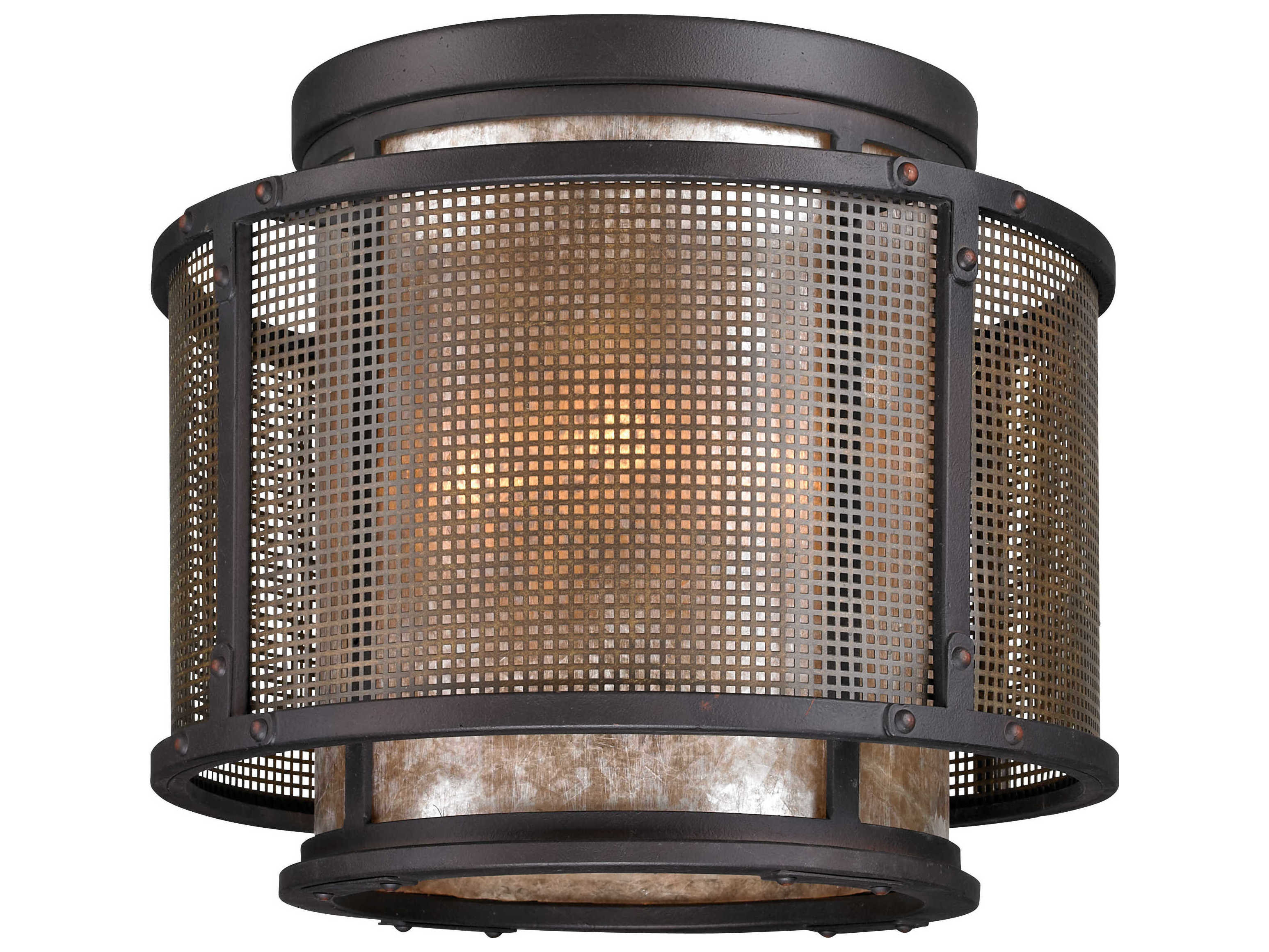 Troy Lighting Copper Mountain 4-Light Bronze Glass Cylinder Flush Mount