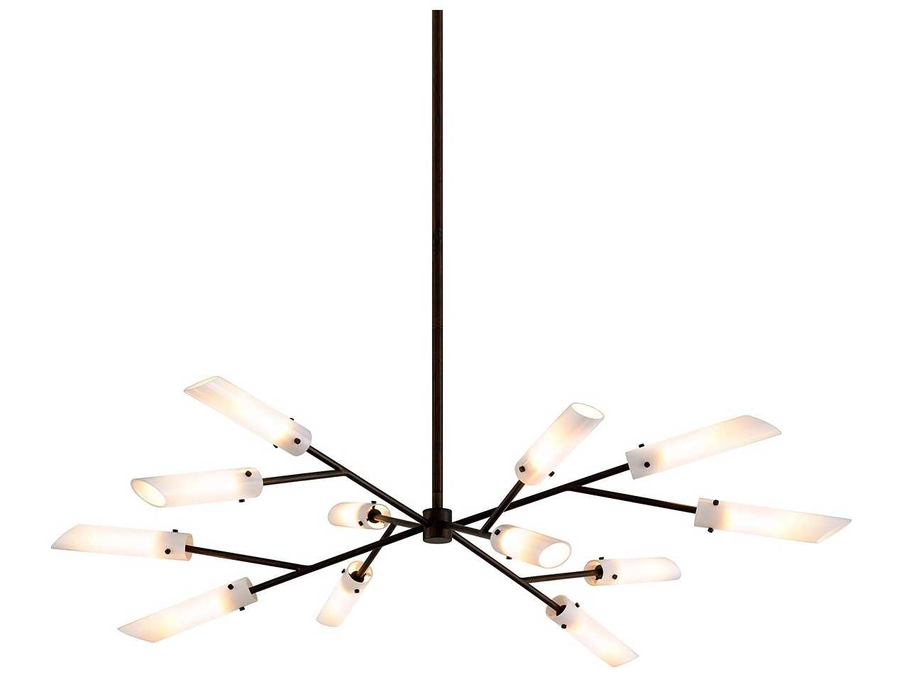 Troy Lighting High Line 12-Light Dark Bronze Glass Candelabra Chandelier