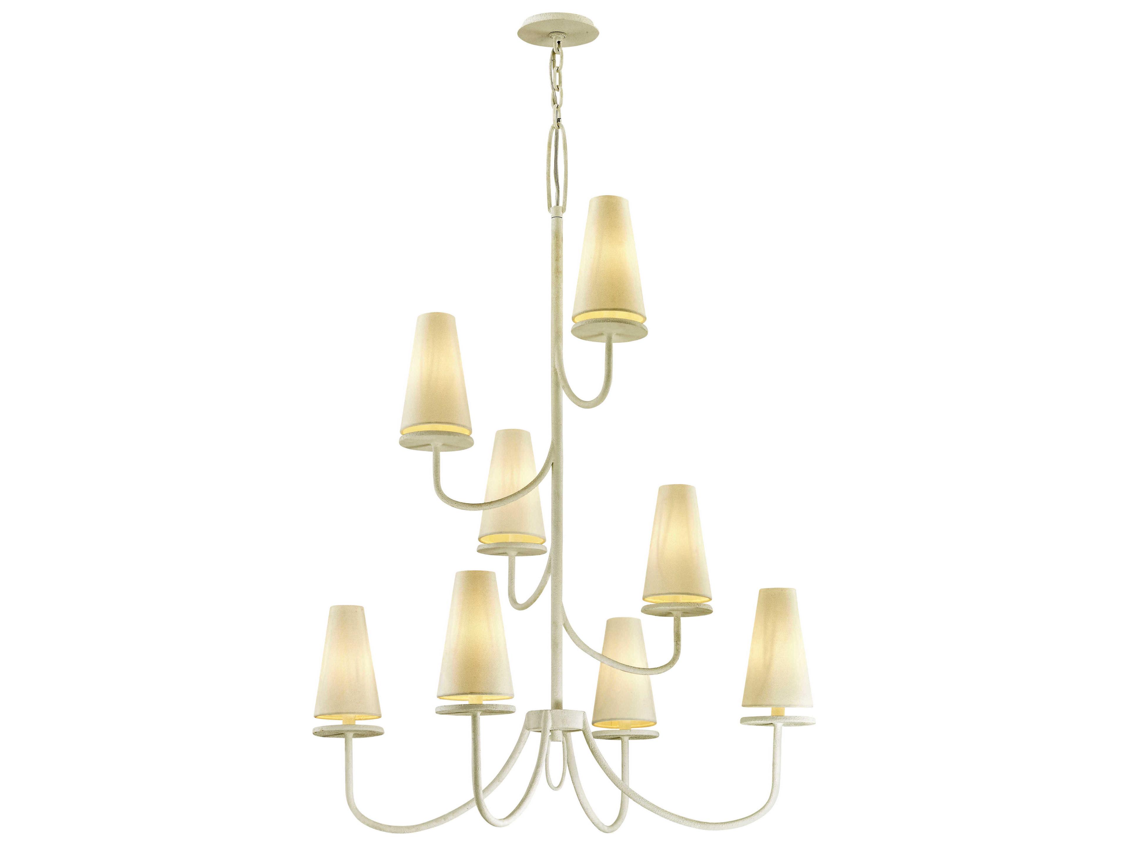 Troy Lighting Marcel 8-Light Gesso White Tiered Chandelier