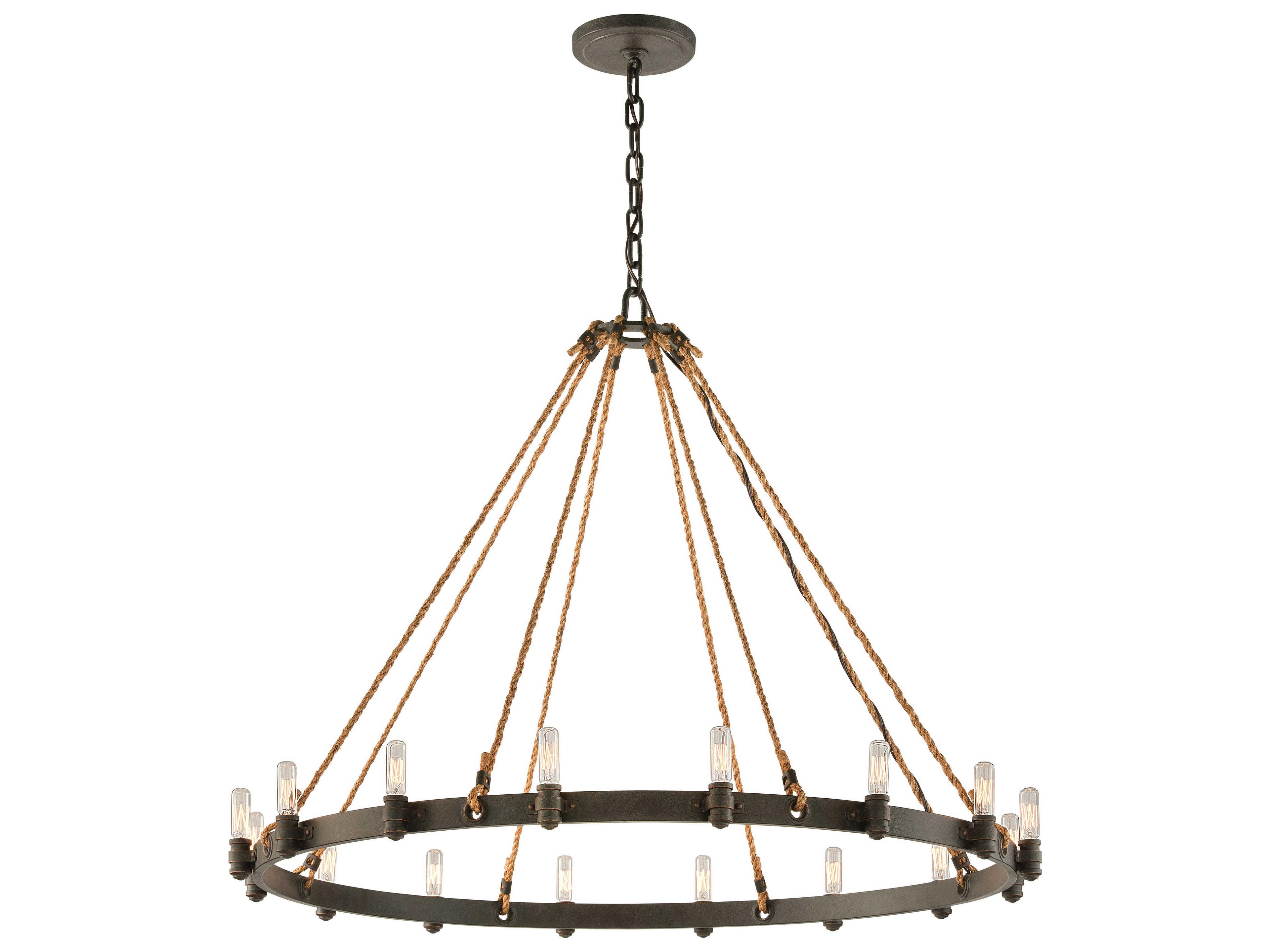 Troy Lighting Pike Place 16-Light-Light6 Shipyard Bronze Candelabra Chandelier