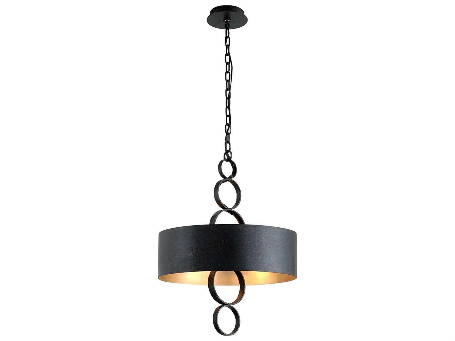 Troy Lighting Rivington 4-Light Charred Copper Drum Pendant