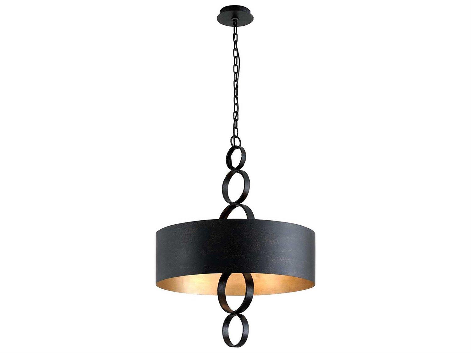 Troy Lighting Rivington 6-Light Charred Copper Drum Pendant