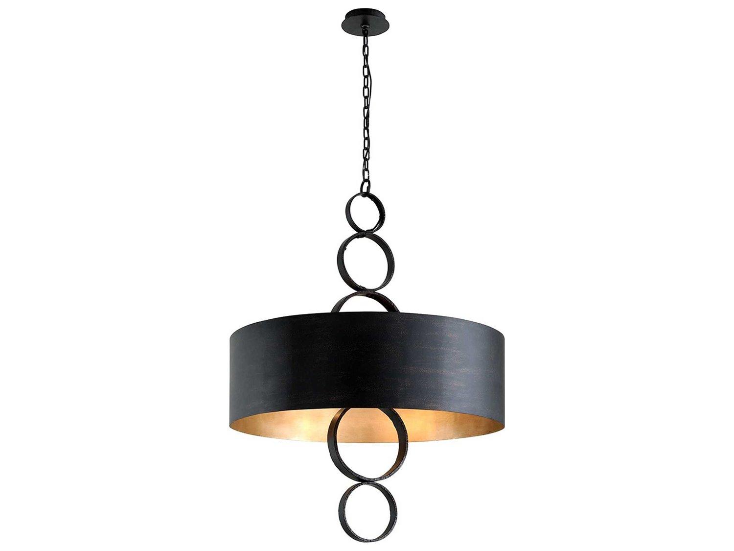 Troy Lighting Rivington 8-Light Charred Copper Drum Pendant
