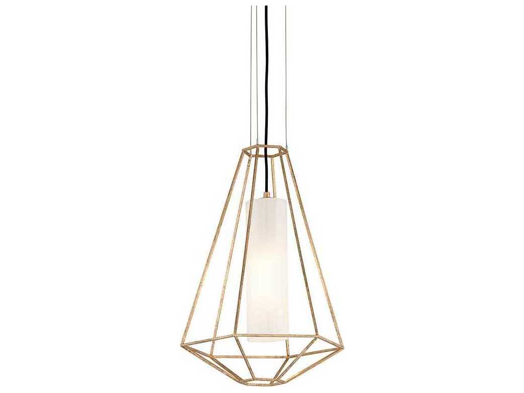 Troy Lighting Silhouette 1-Light Gold Leaf Glass Cylinder Pendant