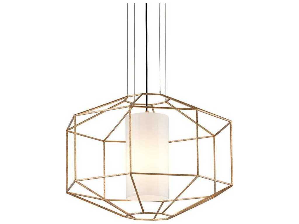 Troy Lighting Silhouette 1-Light Gold Leaf Glass Cylinder Pendant