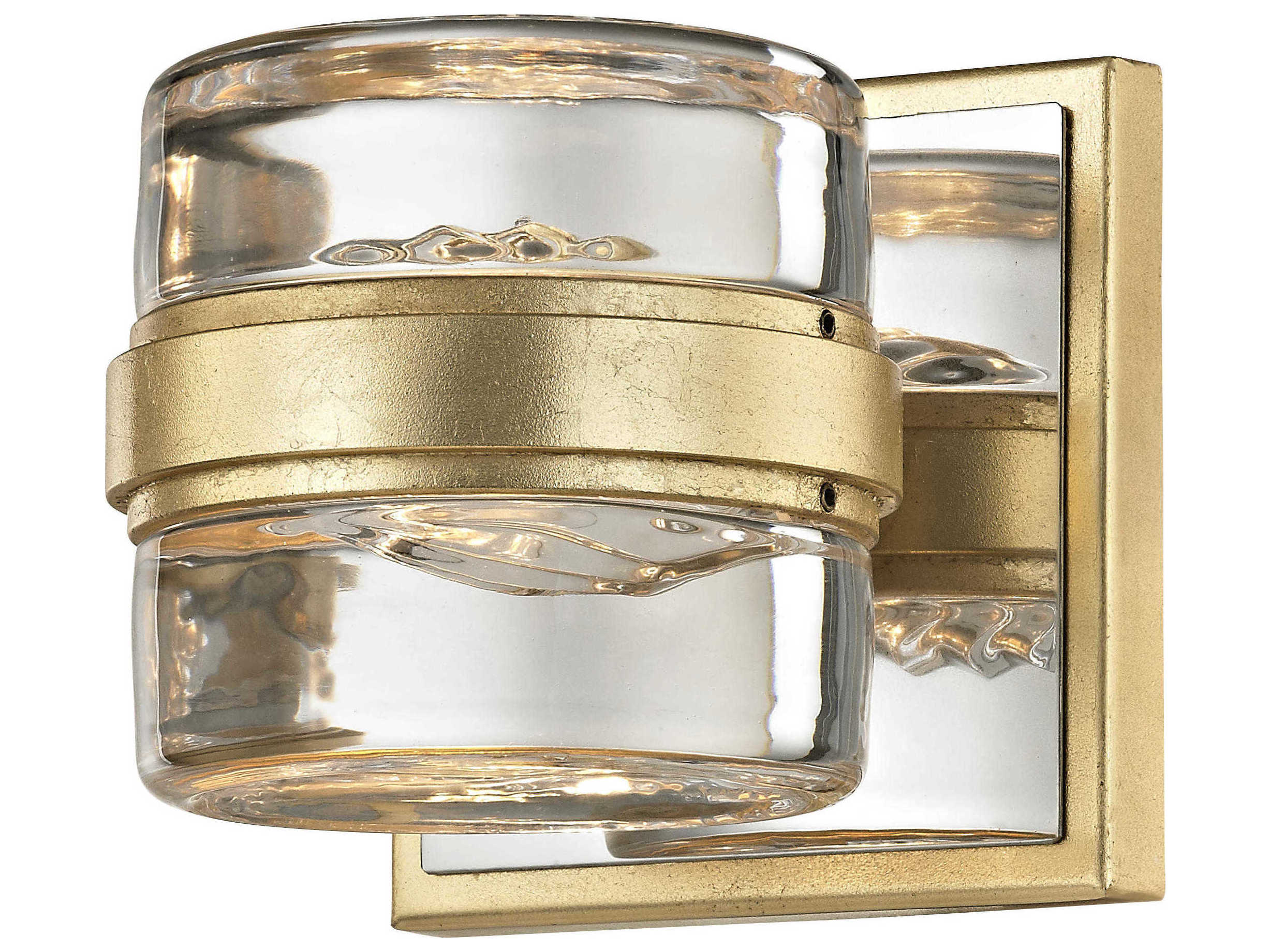 Troy Lighting Splash 1-Light Gold Leaf Polished Chrome Glass LED Wall Sconce