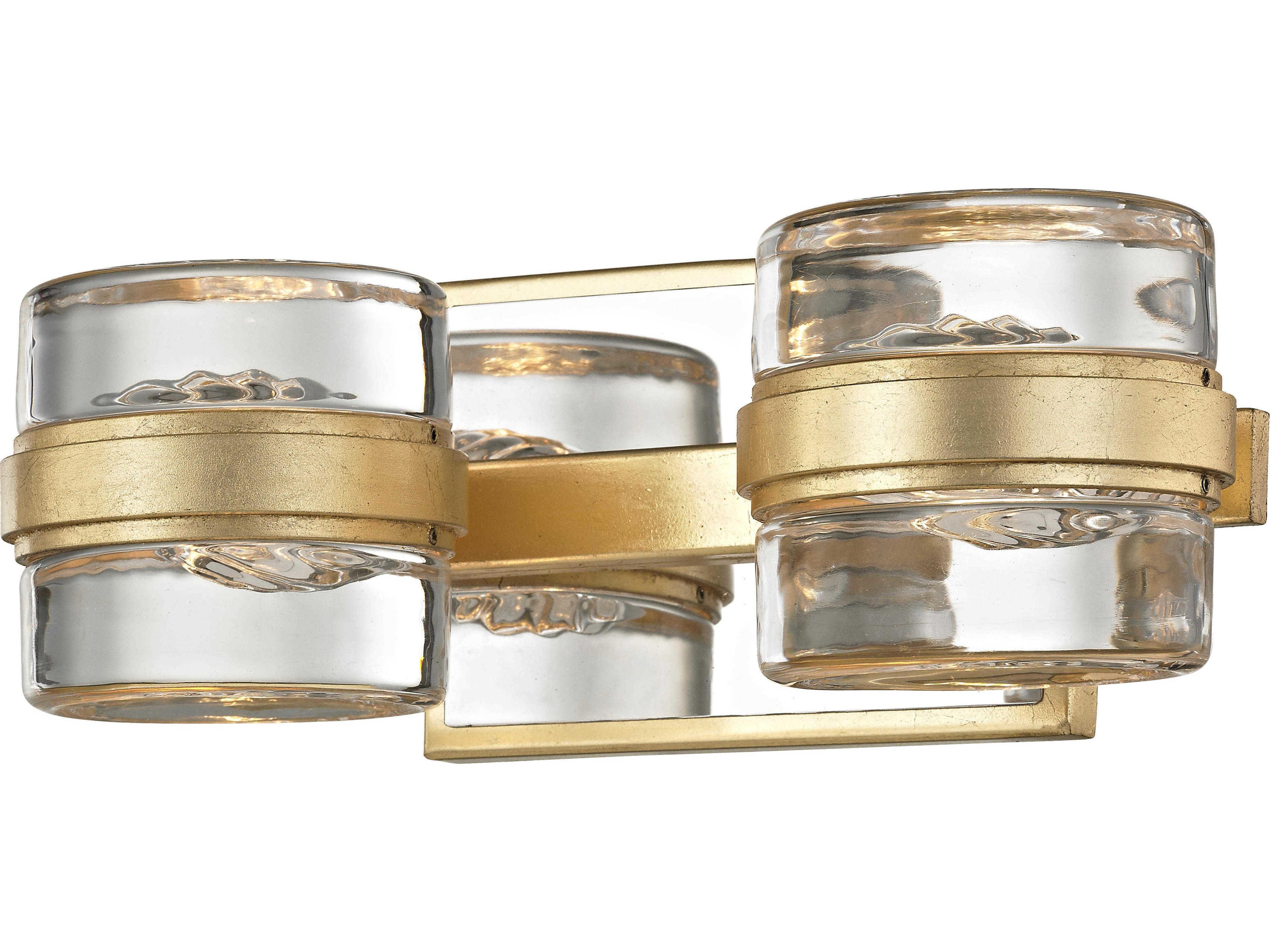 Troy Lighting Splash 2-Light Gold Leaf Polished Chrome Wall Sconce