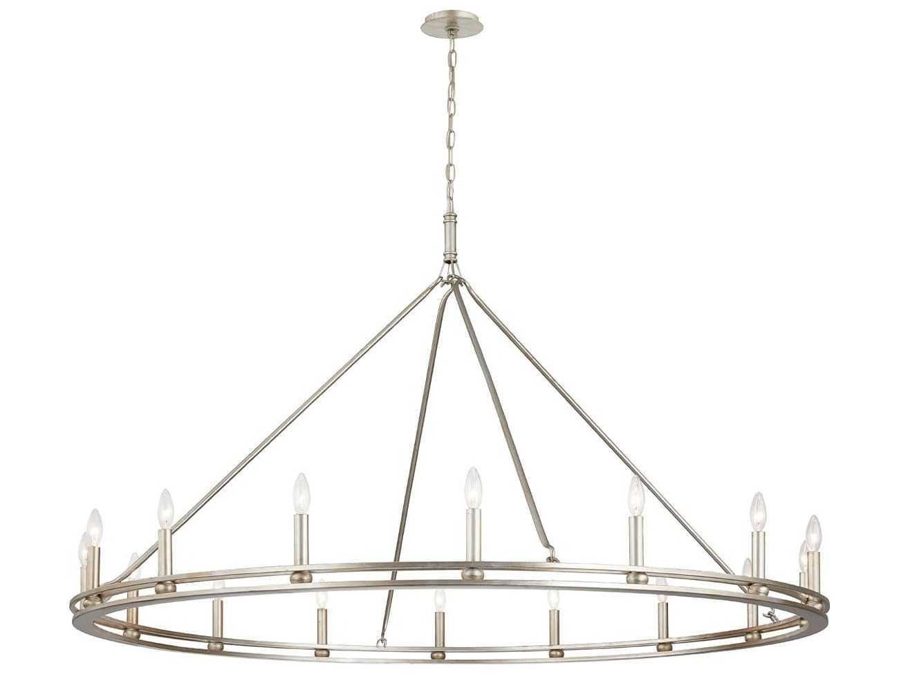 Troy Lighting Sutton 16-Light6-Light Champagne Silver Leaf Candelabra Chandelier