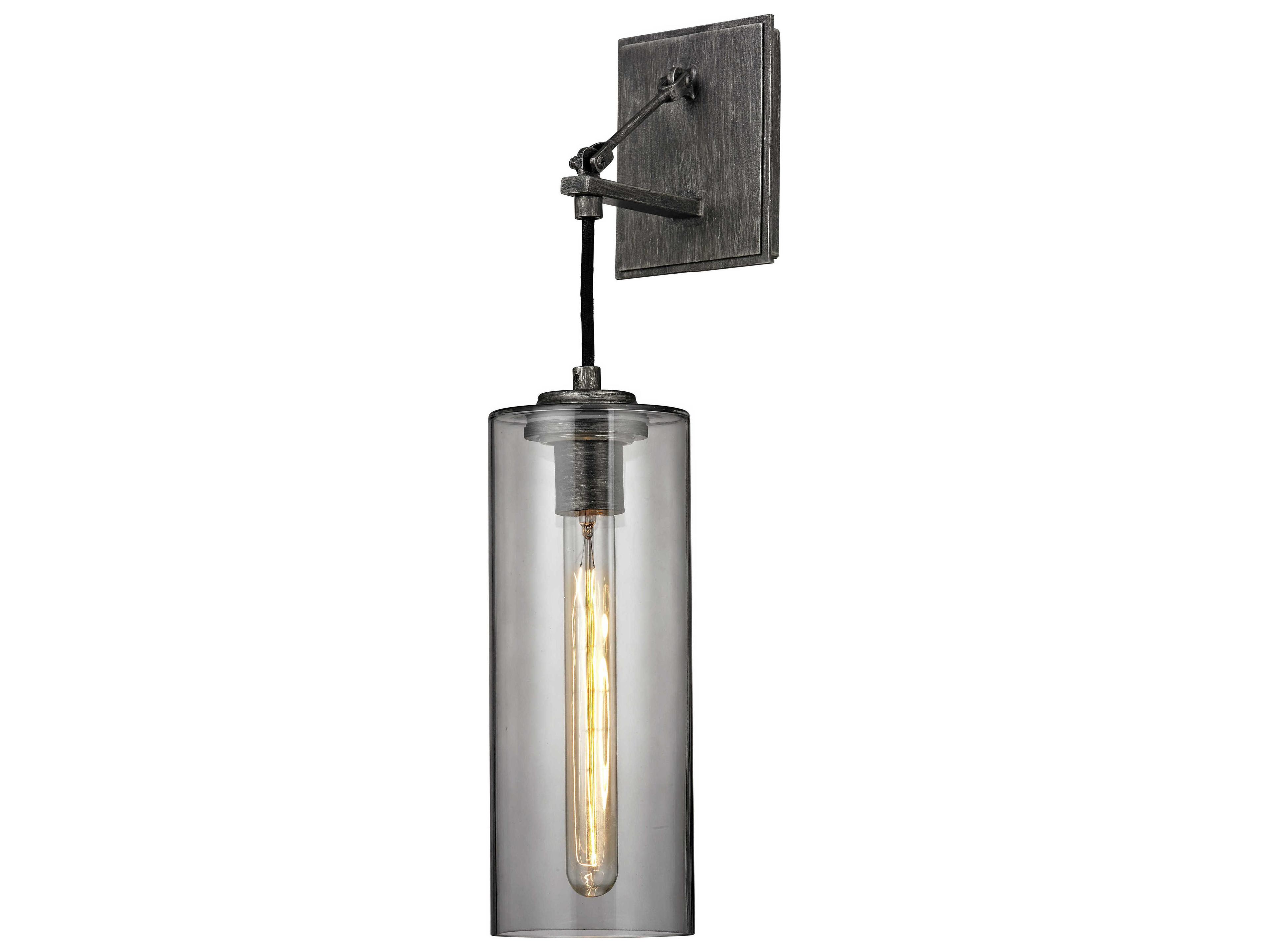 Troy Lighting Union Square 1-Light Graphite Gray Glass Wall Sconce