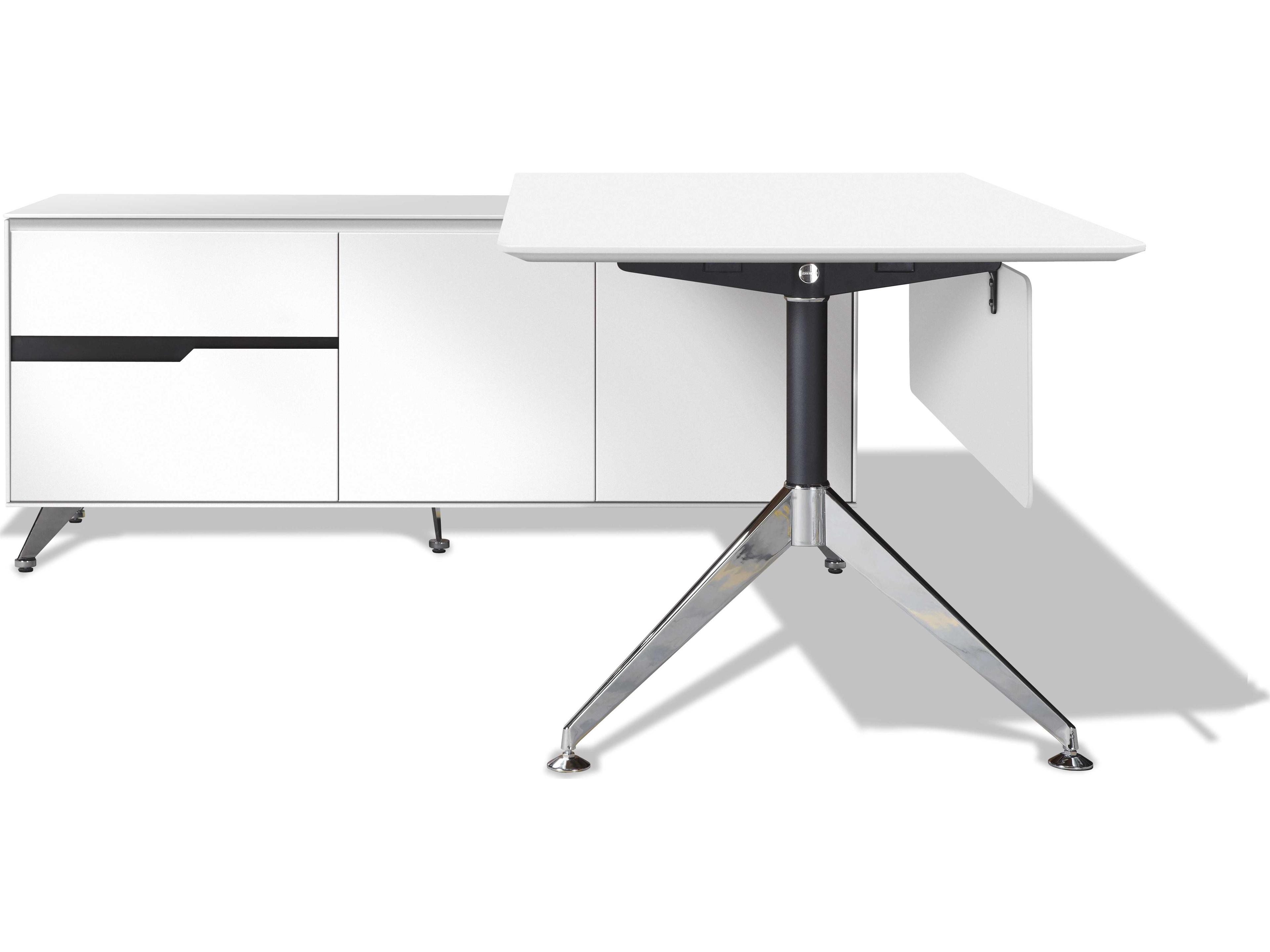 Unique Furniture White L-Shaped Desk