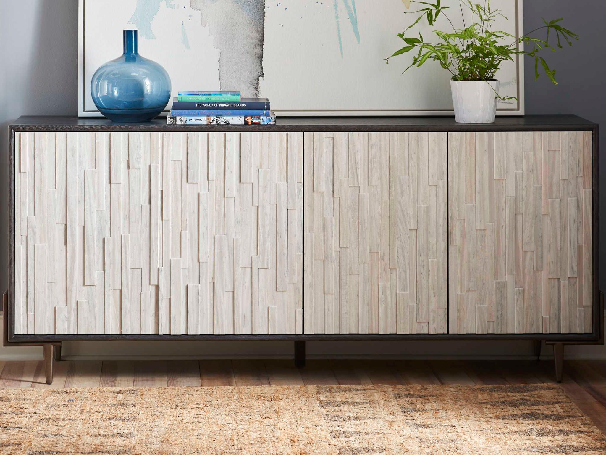 Universal Furniture Curated Ols 80" Rubberwood Onyx Media Console