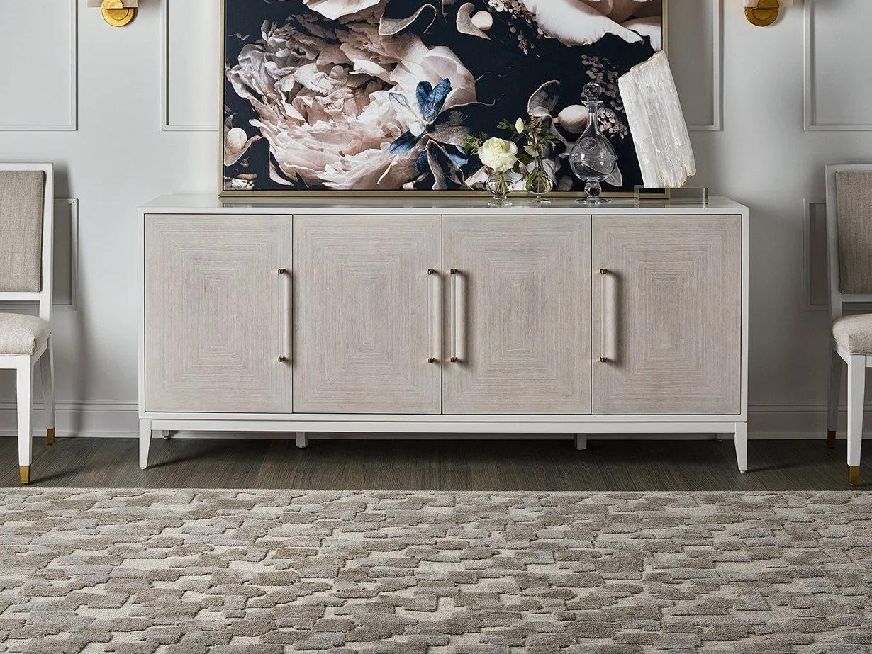 Universal Furniture Miranda Kerr 78" Alabaster White Lacquer Credenza Sideboard