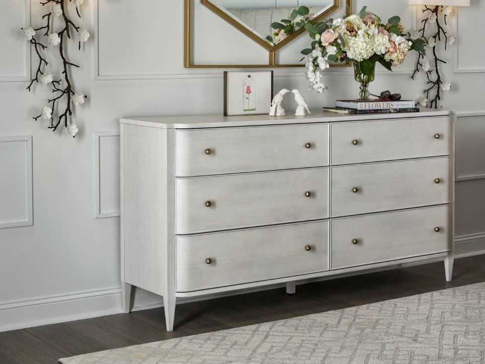 Universal Furniture Miranda Kerr Chelsea 6-Drawers White Solid Wood Double Dresser