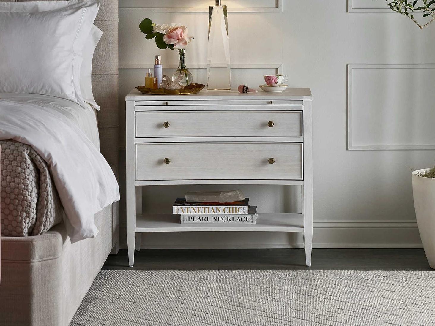 Universal Furniture Miranda Kerr Chelsea 2-Drawers White Solid Wood Nightstand