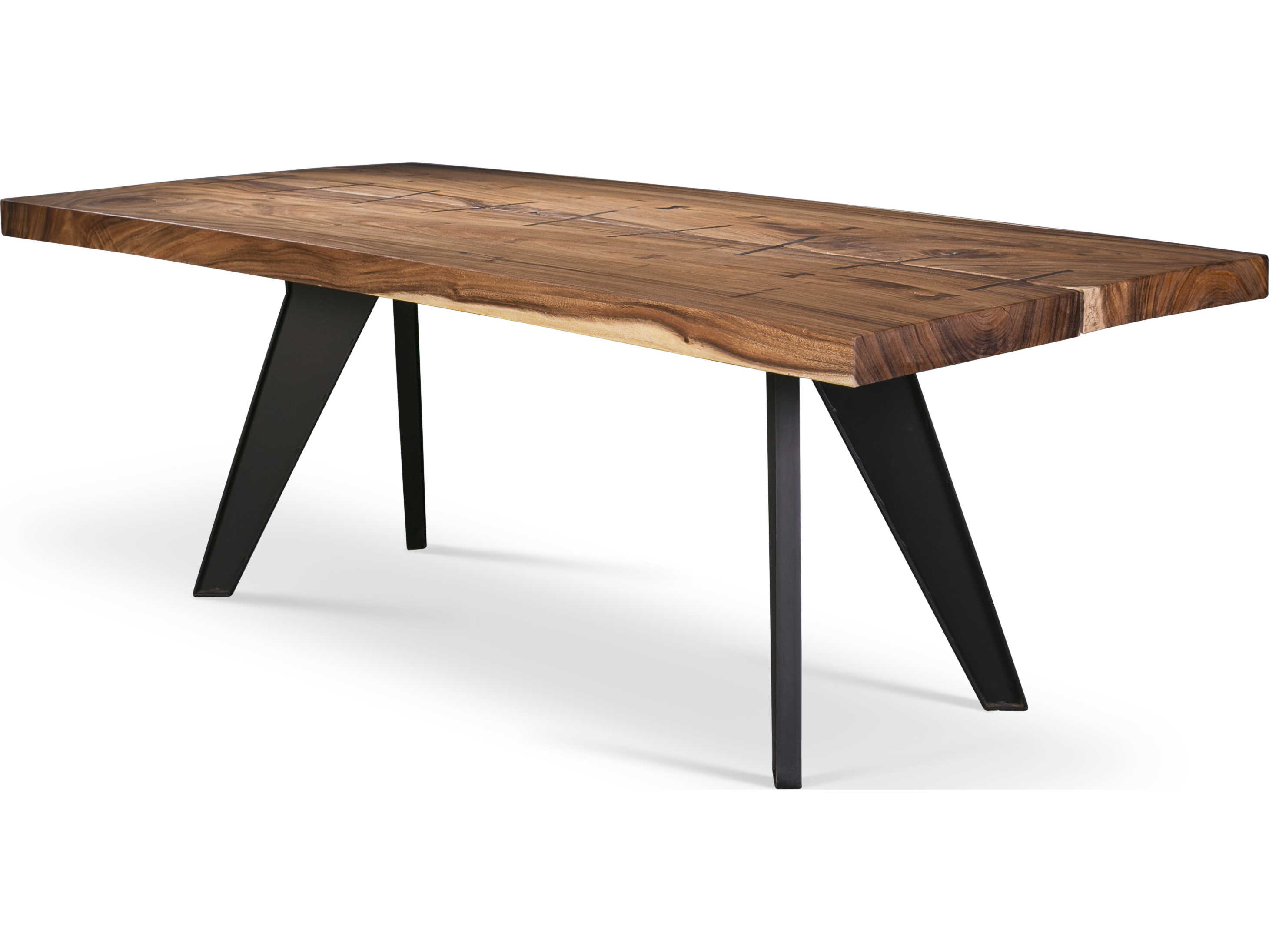 Urbia Naturals Rectangular Wood Natural Chamcha Black Dining Table