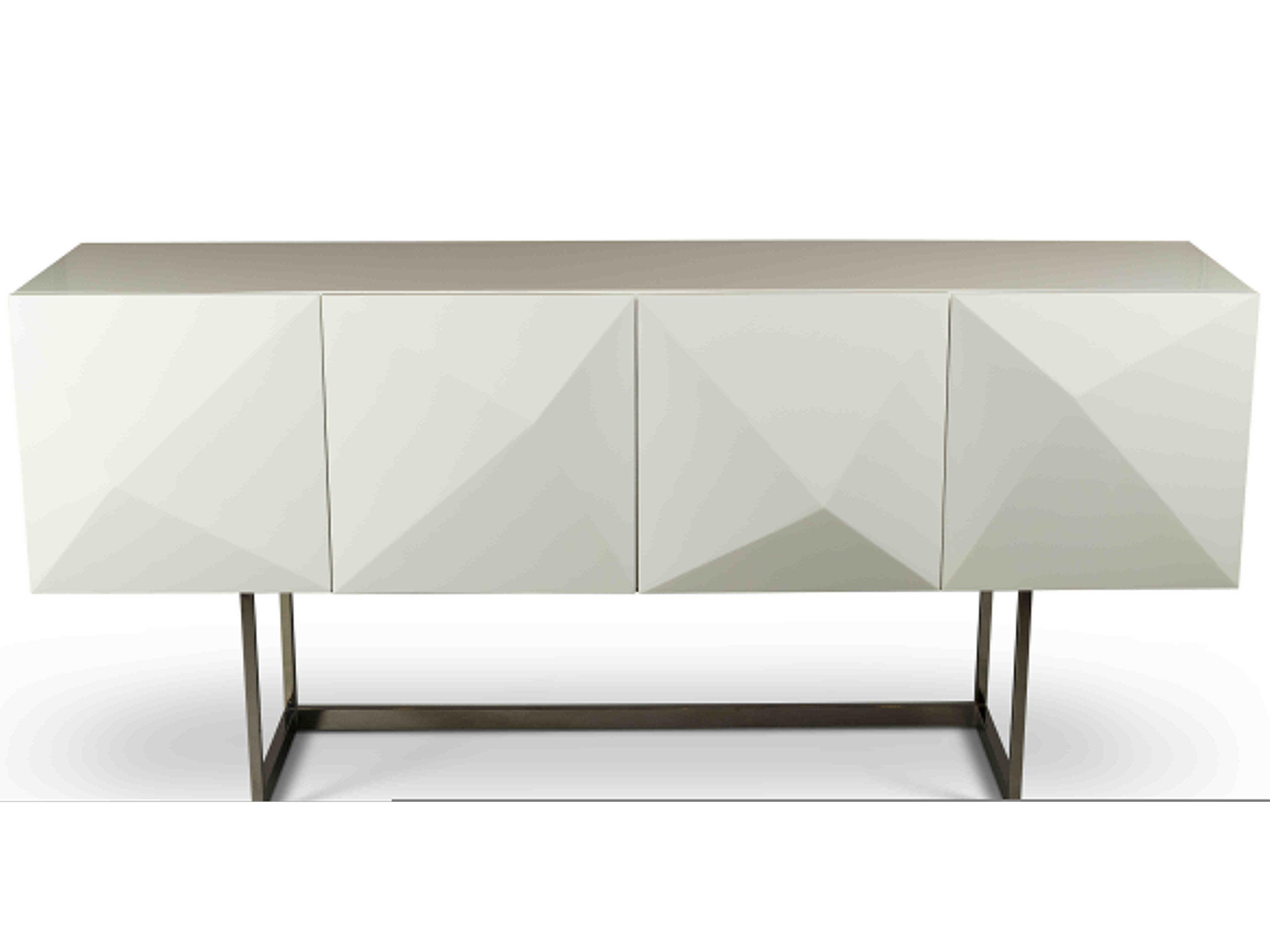 Urbia Ie Series 71" High Gloss White Stainless Steel Sideboard