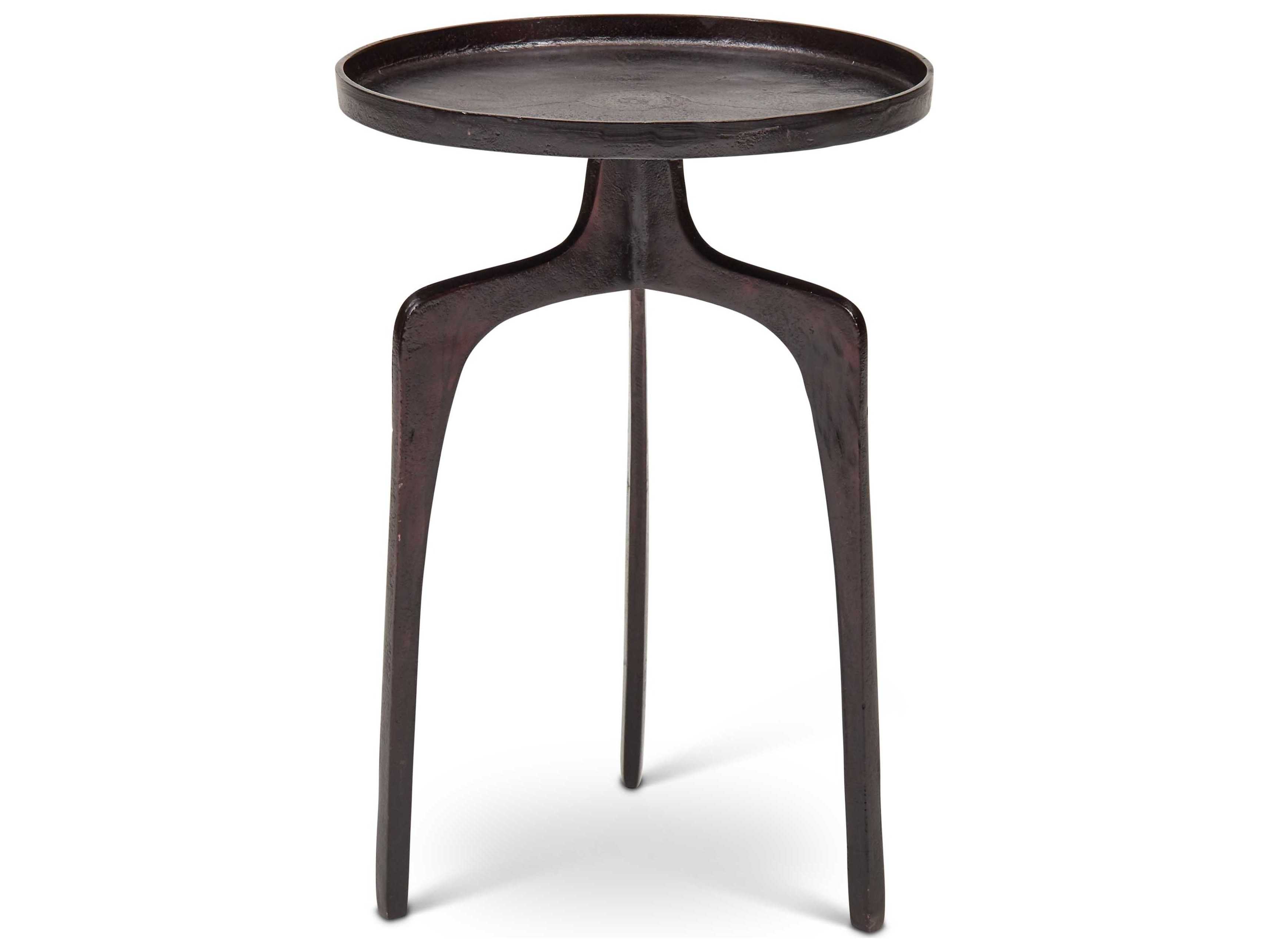 Urbia Elements Round Metal Raw Bronze End Table