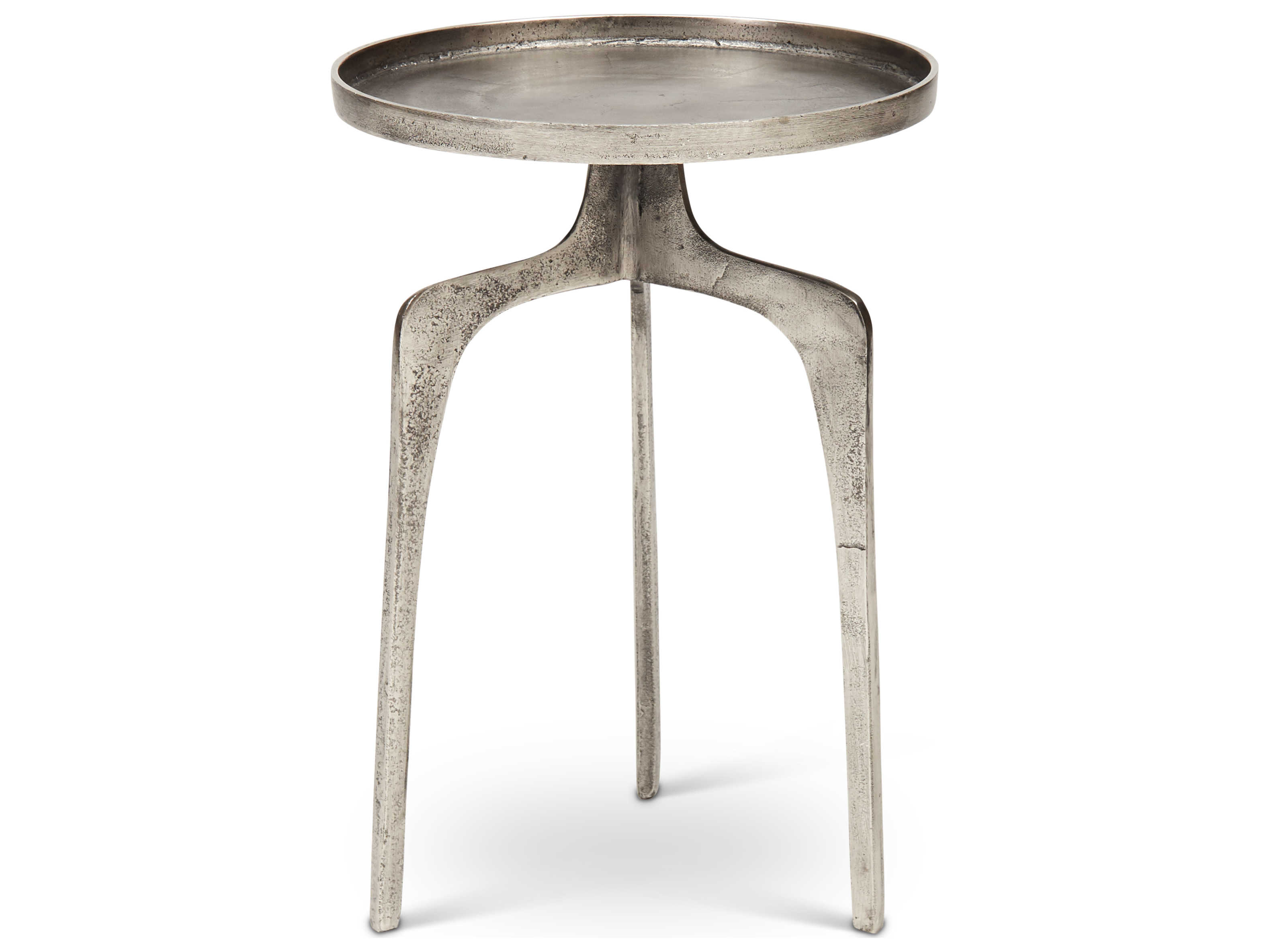 Urbia Elements Round Metal Vintage Silver End Table
