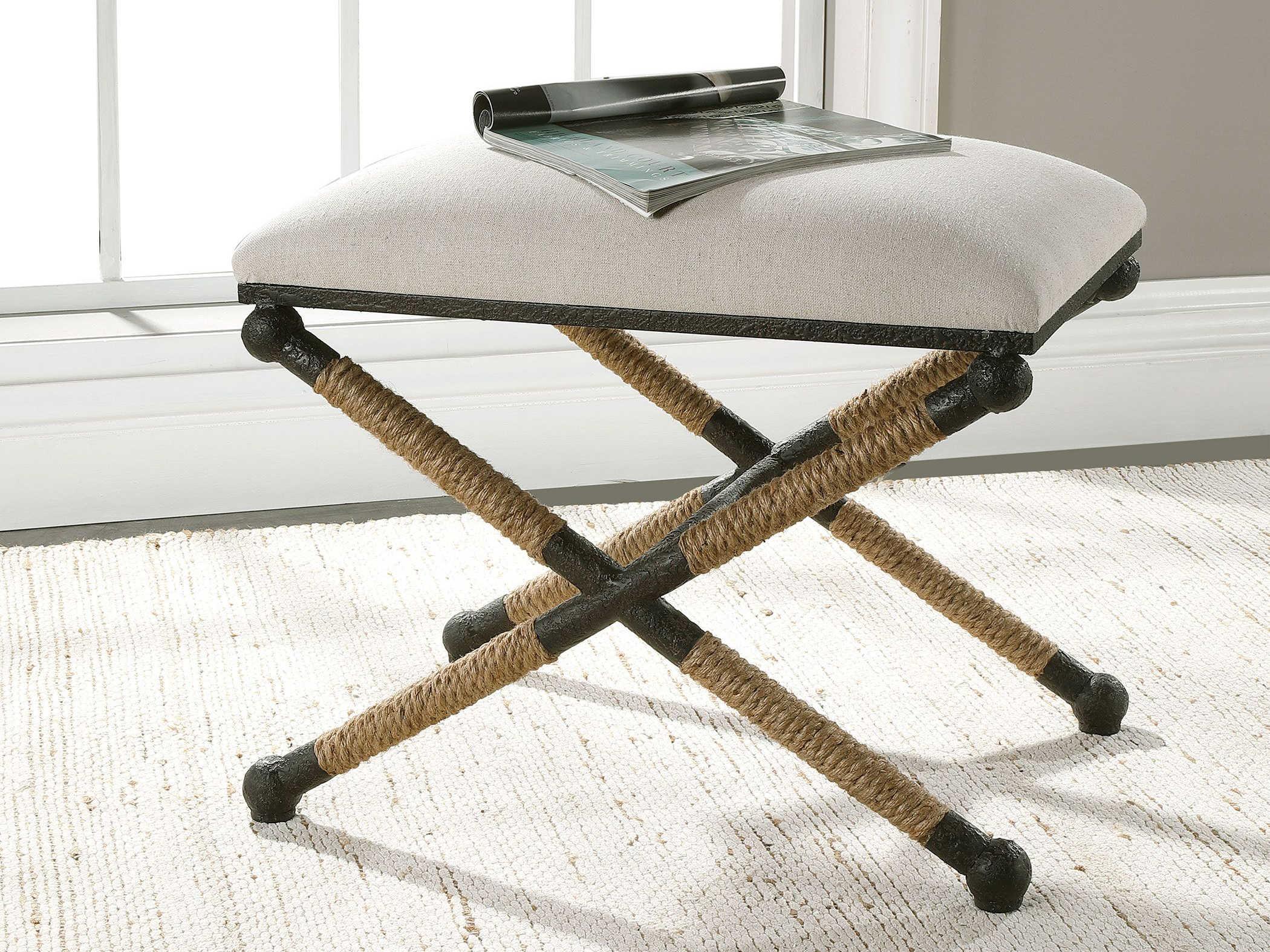 Uttermost Firth Oatmeal Beige Upholstered Accent Bench