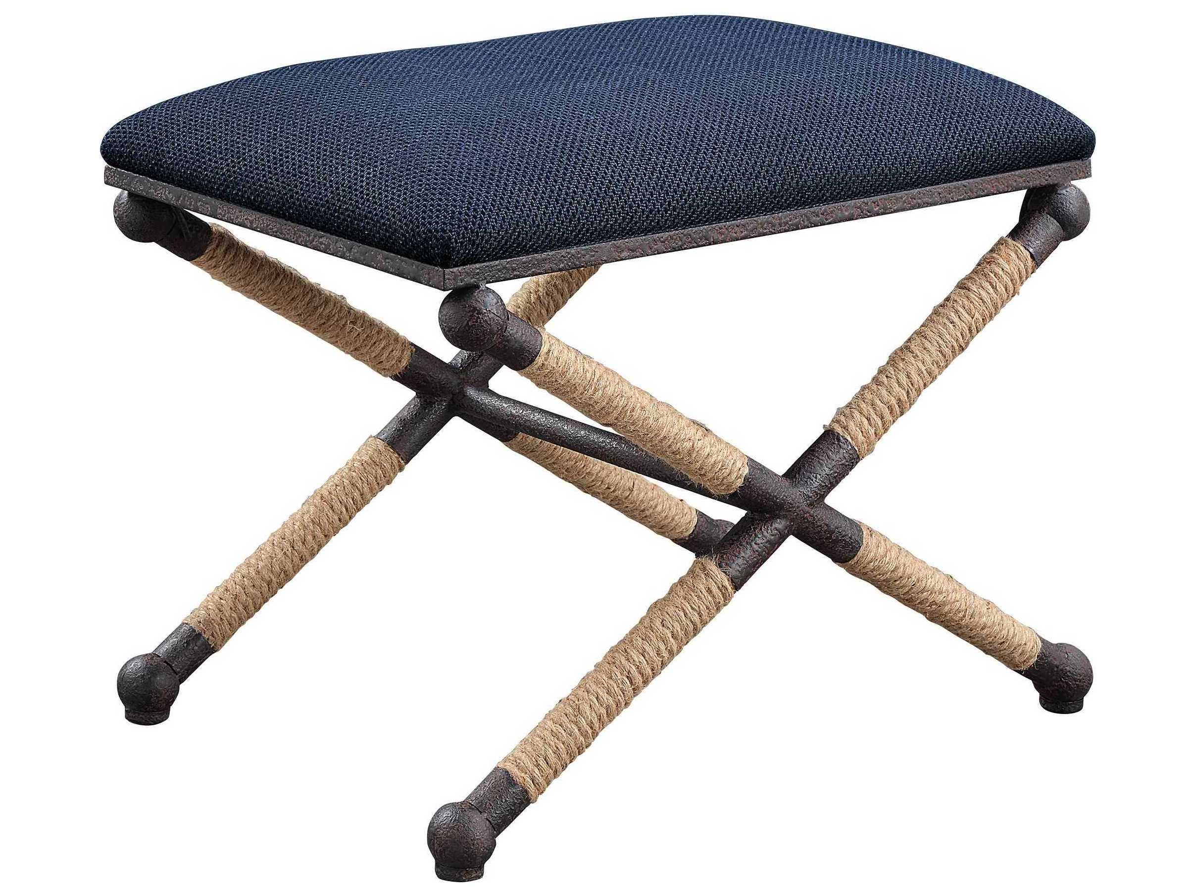 Uttermost Firth Navy Blue Upholstered Accent Bench