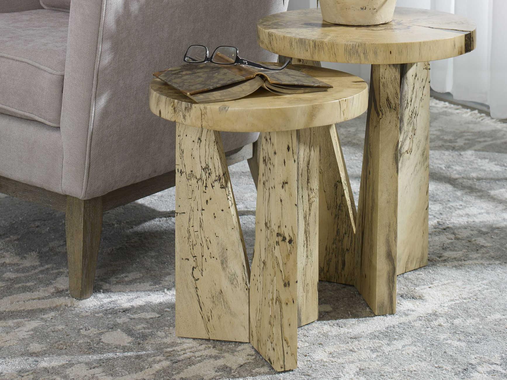 Uttermost Nadette Round Wood Natural End Table