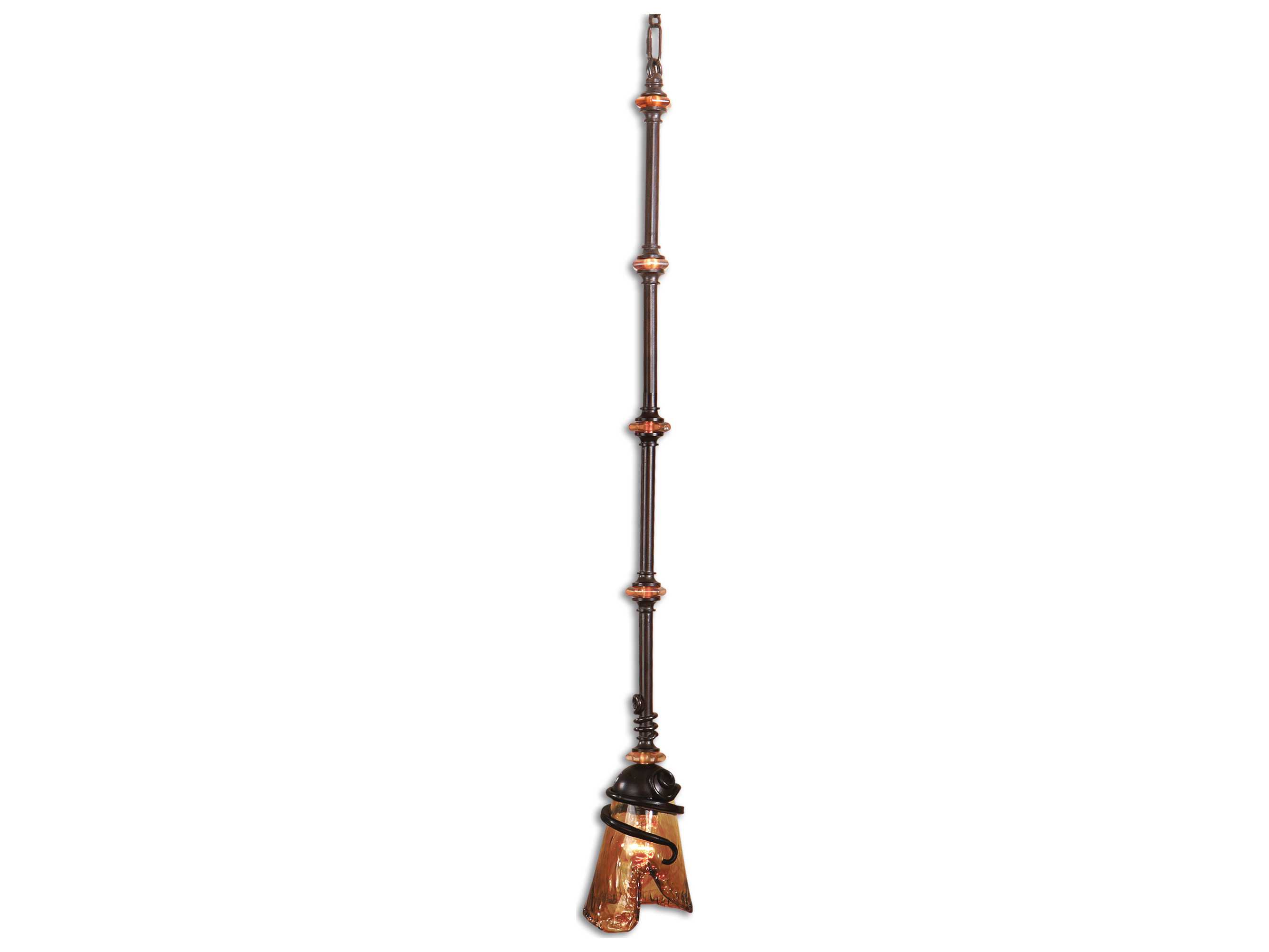 Uttermost Vitalia 1-Light Oil Rubbed Bronze Glass Mini Pendant