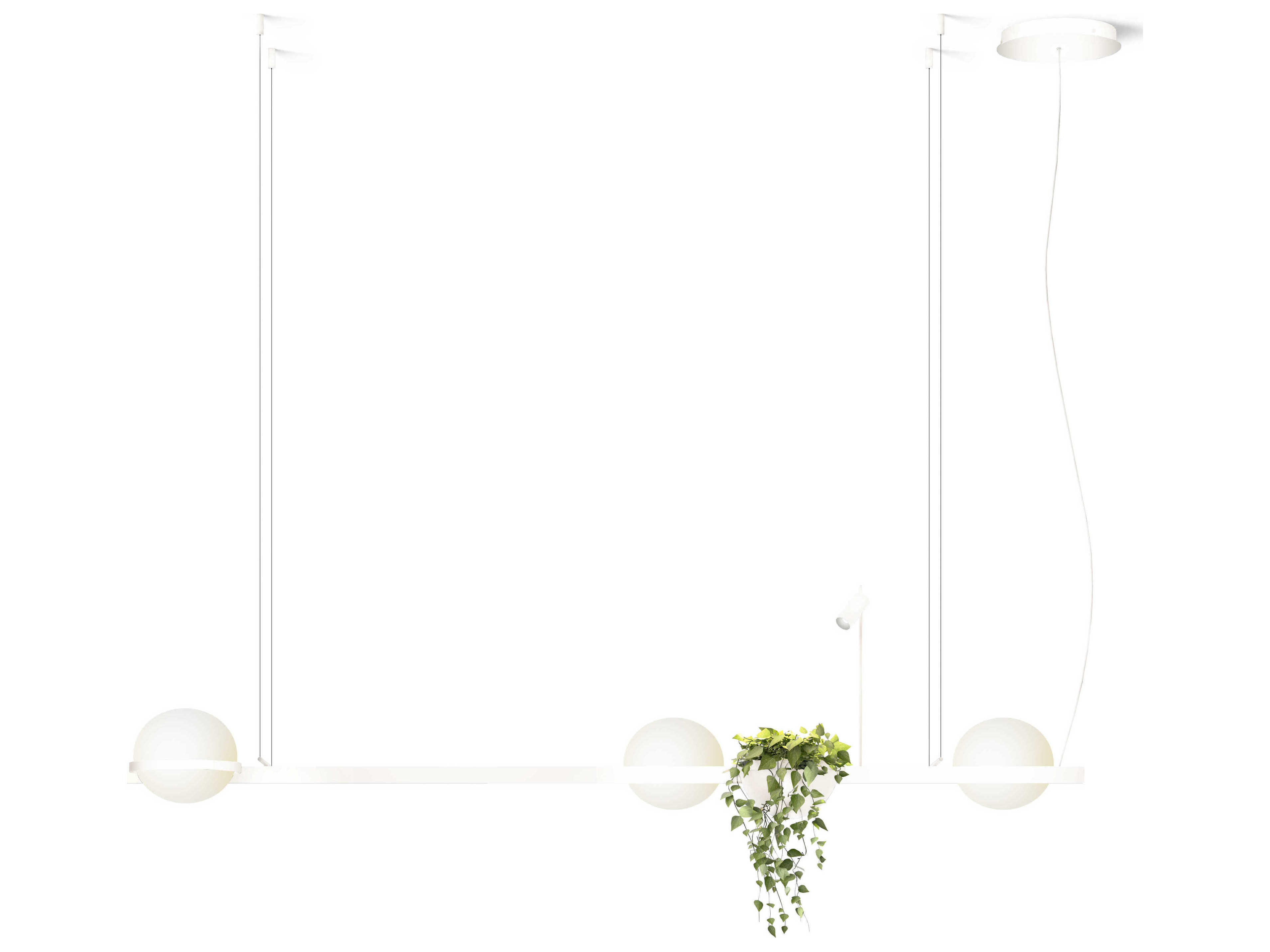 Vibia Palma 4-Light White Glass LED Globe Linear Island Pendant