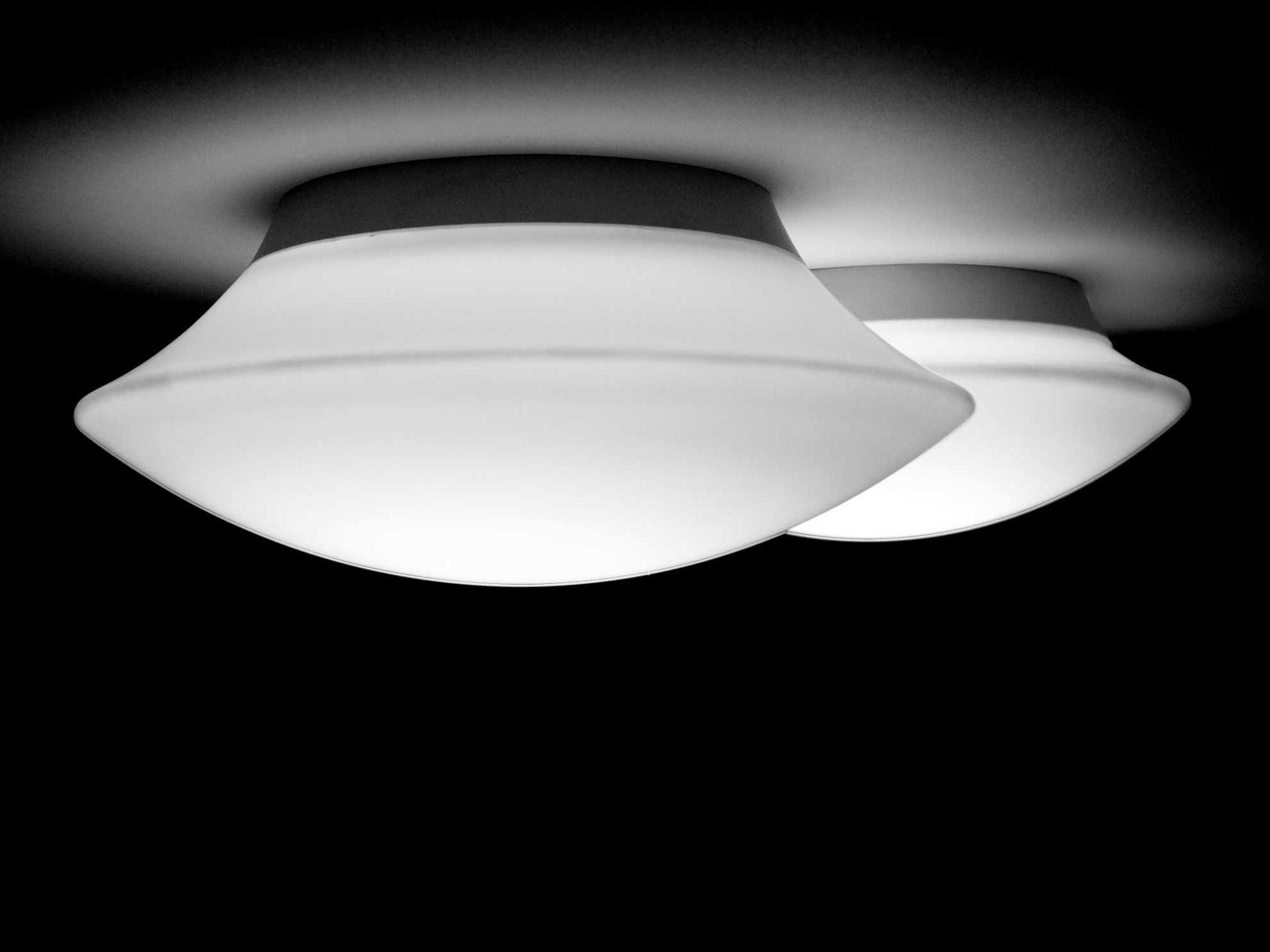 Vibia Puck 2-Light White Glass LED Bowl Linear Flush Mount