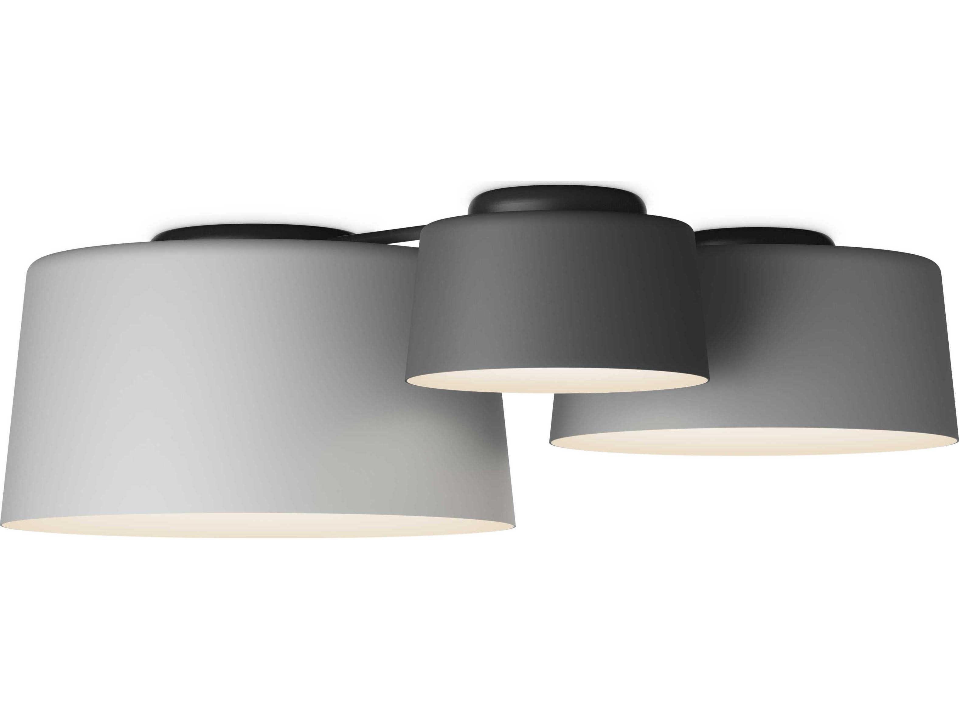 Vibia Tube 3 Light Grey LED Drum Linear Flush Mount