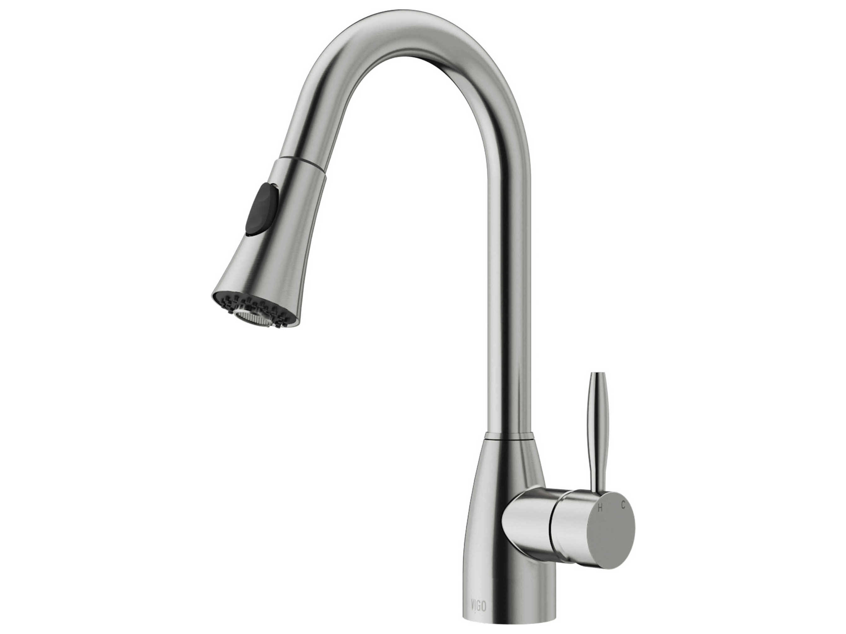 Vigo Aylesbury Stainless Steel 1-Handle Deck Mount Pull-Down Kitchen Faucet