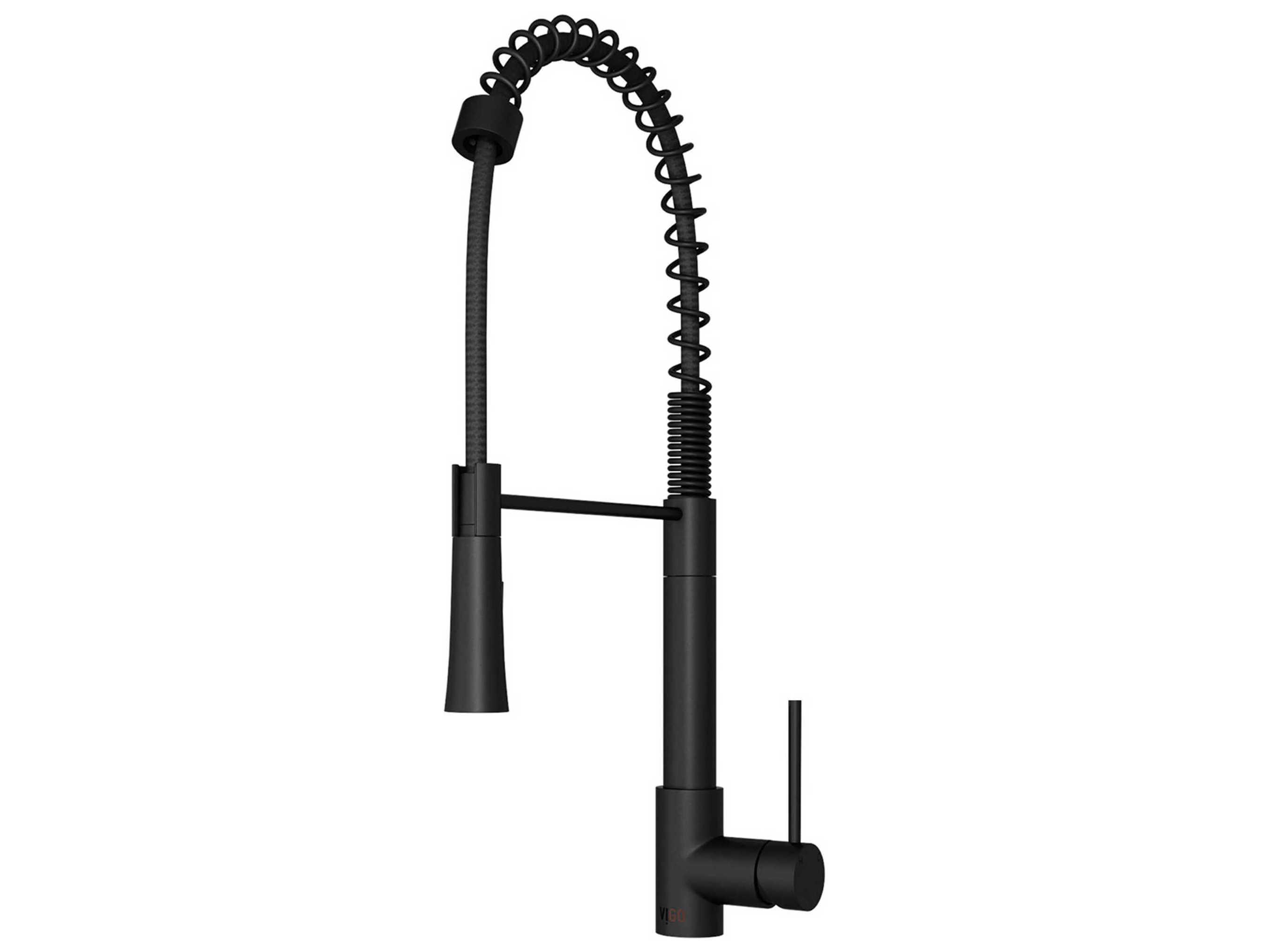 Vigo Laurelton Matte Black 1-Handle Deck Mount Pull-Down Kitchen Faucet