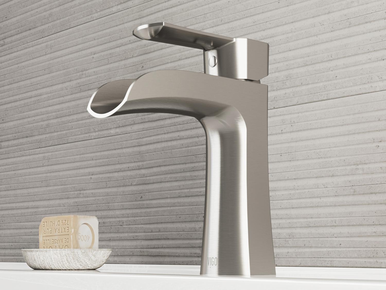 Vigo Paloma Brushed Nickel 1-Handle Waterfall Vessel Bathroom Faucet