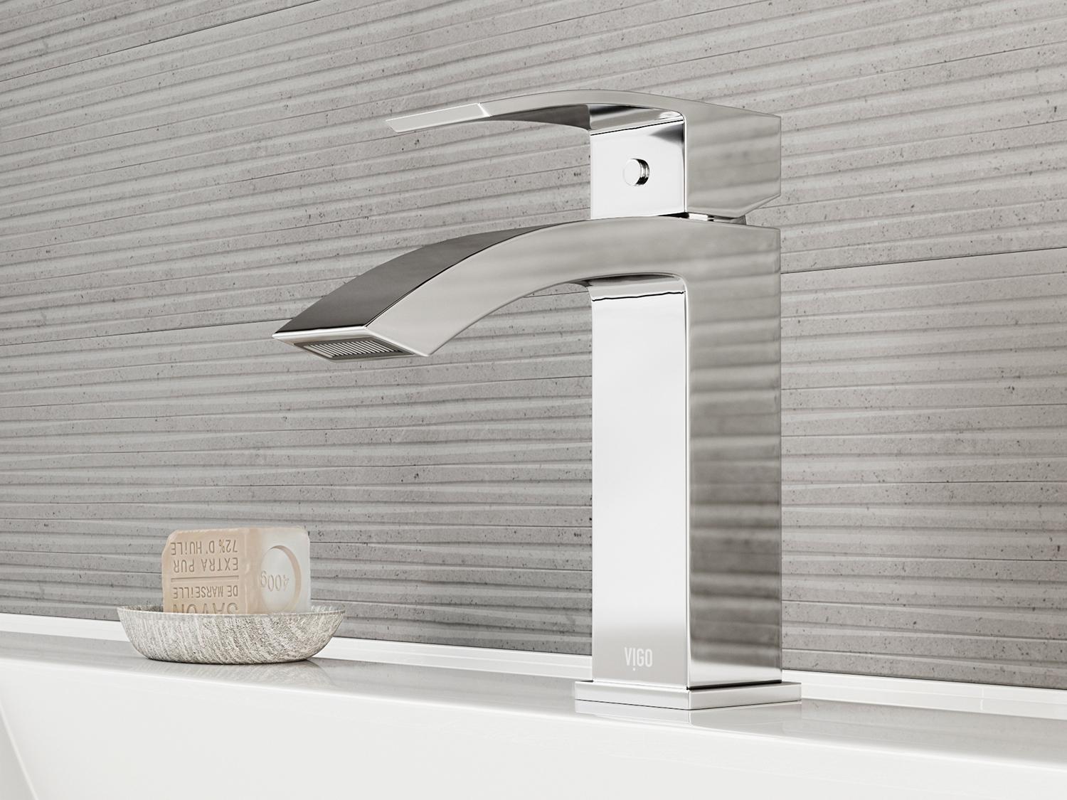 Vigo Satro Chrome 1-Handle Vessel Waterfall Bathroom Faucet